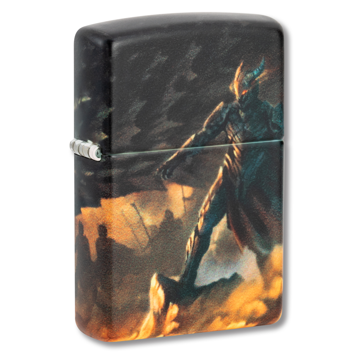 Zippo Lighter 540 Knight and Dragon Design Black Matte ZP46284 View 1
