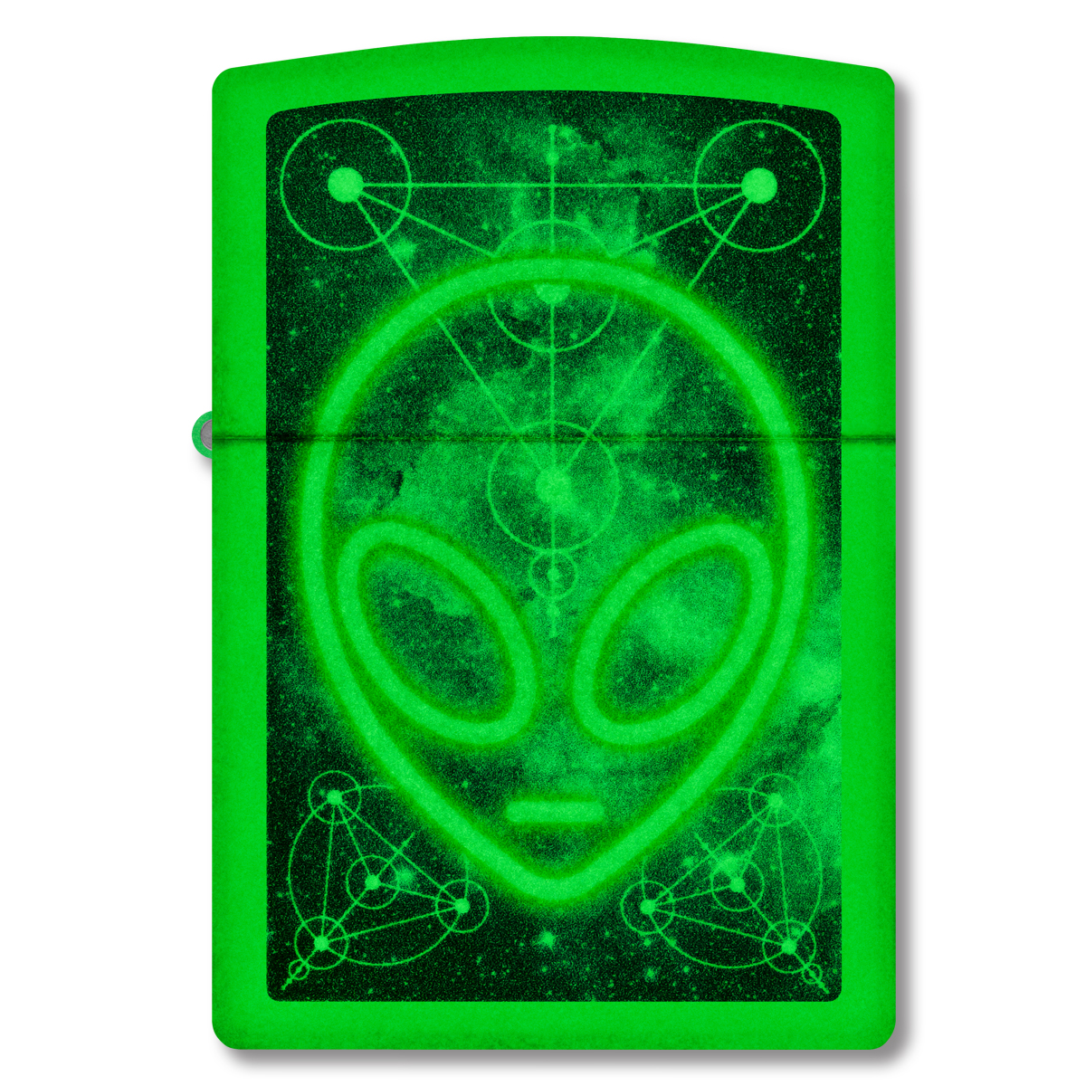 Zippo Lighter Green Alien Glow in the Dark ZP46288 View 2