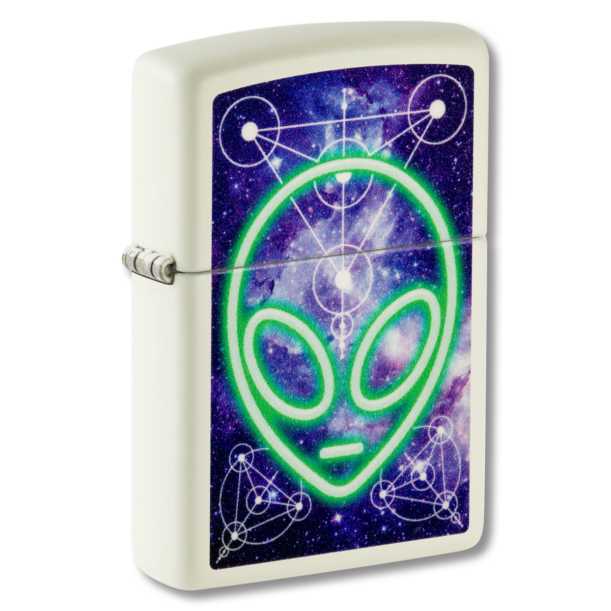 Zippo Lighter Green Alien Glow in the Dark ZP46288 View 1