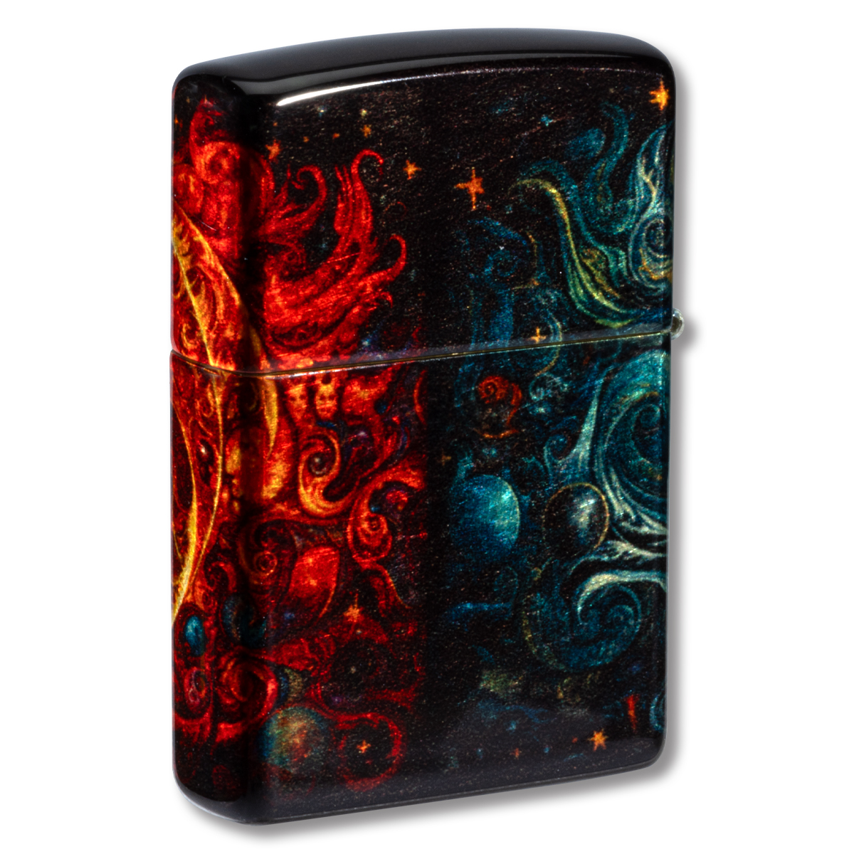 Zippo Lighter 540 Spiritual Sun and Moon Design Tumbled Brass ZP46563 View 2
