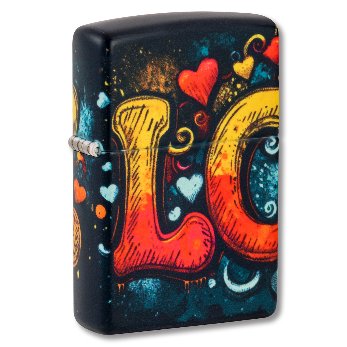 Zippo Lighter 540 Love Design Black Matte ZP46283 View 1