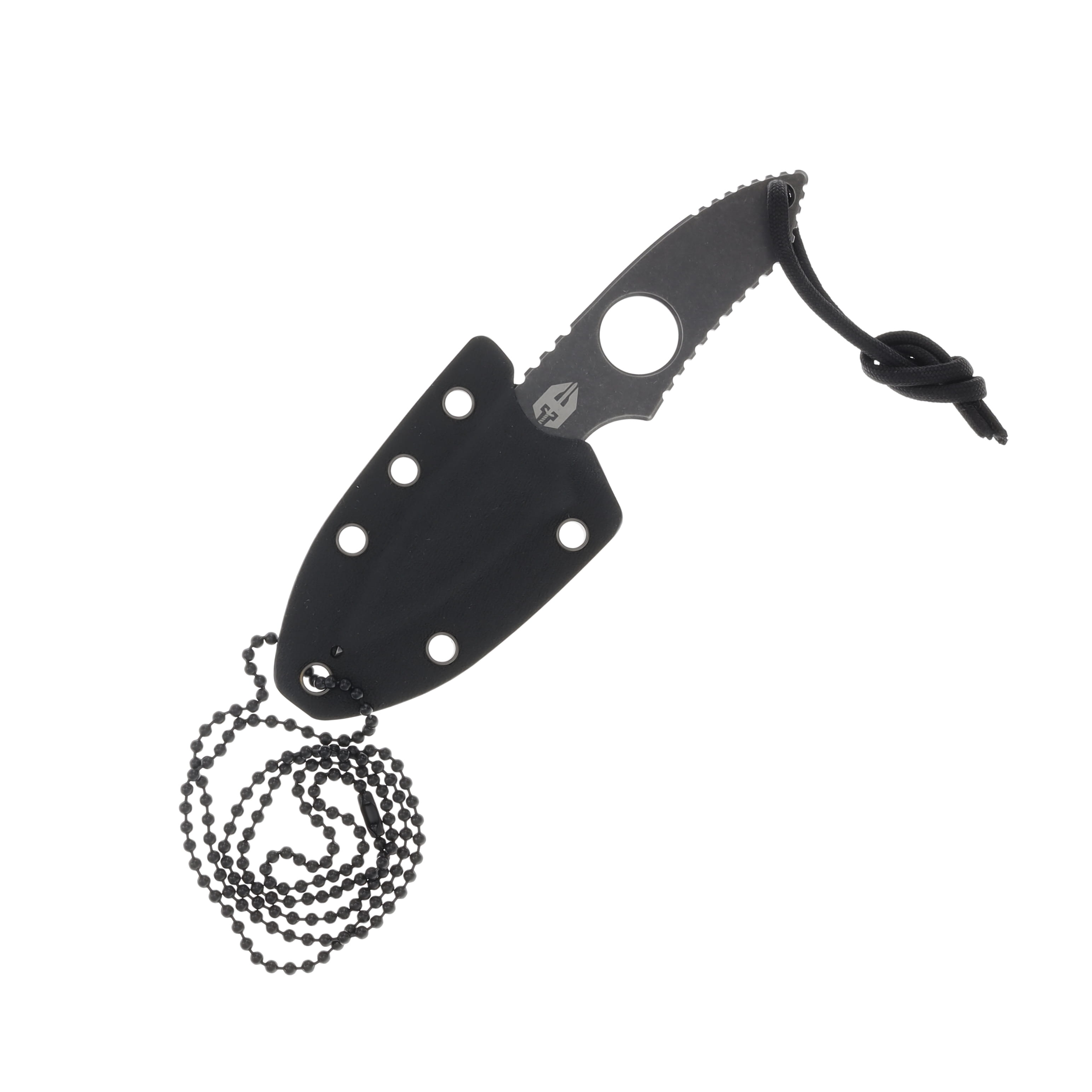 Hoffner Knives Bodyguard Neck Knife 2.5in Plain Black Stonewash Spear Point NKNIFE1 View 4