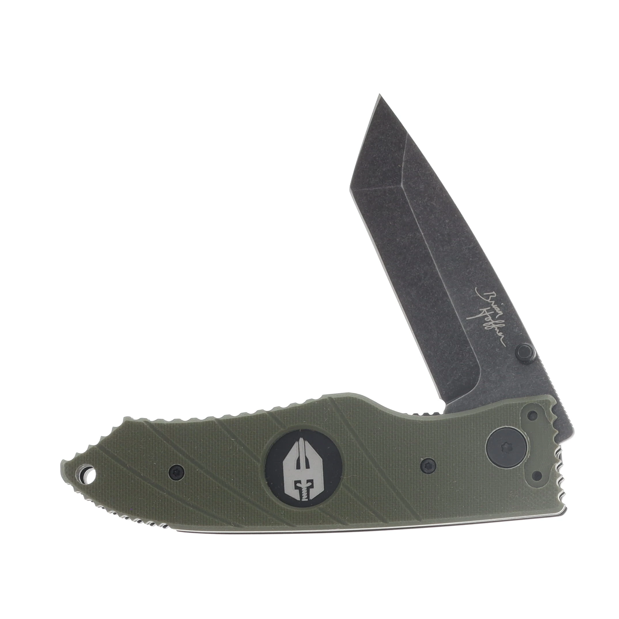 Hoffner Knives SNAP Flatline Olive 3.25in Plain Black Stonewash Tanto FK-S3TBS-FO View 4