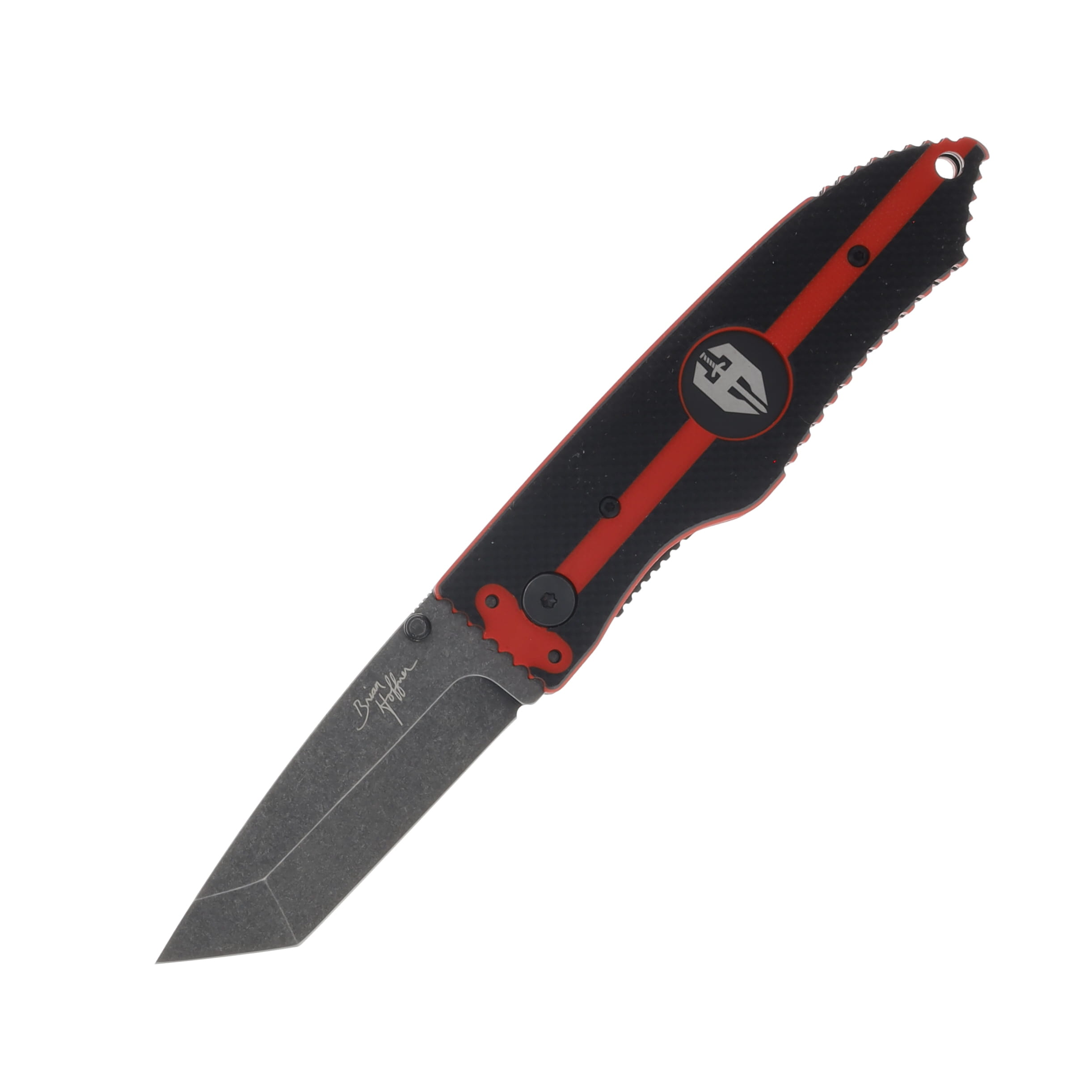 Hoffner Knives SNAP Thin Red Line 3.25in Plain Black Stonewash Tanto FK-S3TBS-TRL View 1