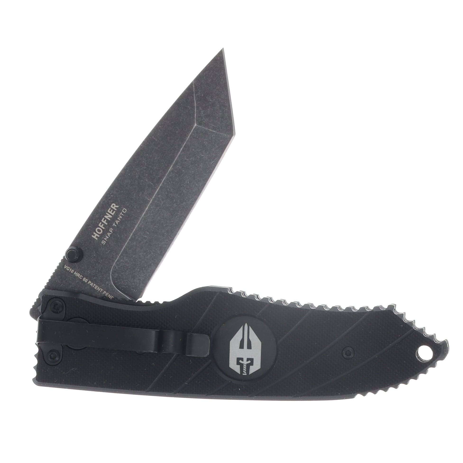 Hoffner Knives SNAP Fractured Carbon Fiber 3.25in Plain Black Stonewash Tanto FK-S3TBS-CF2 View 4