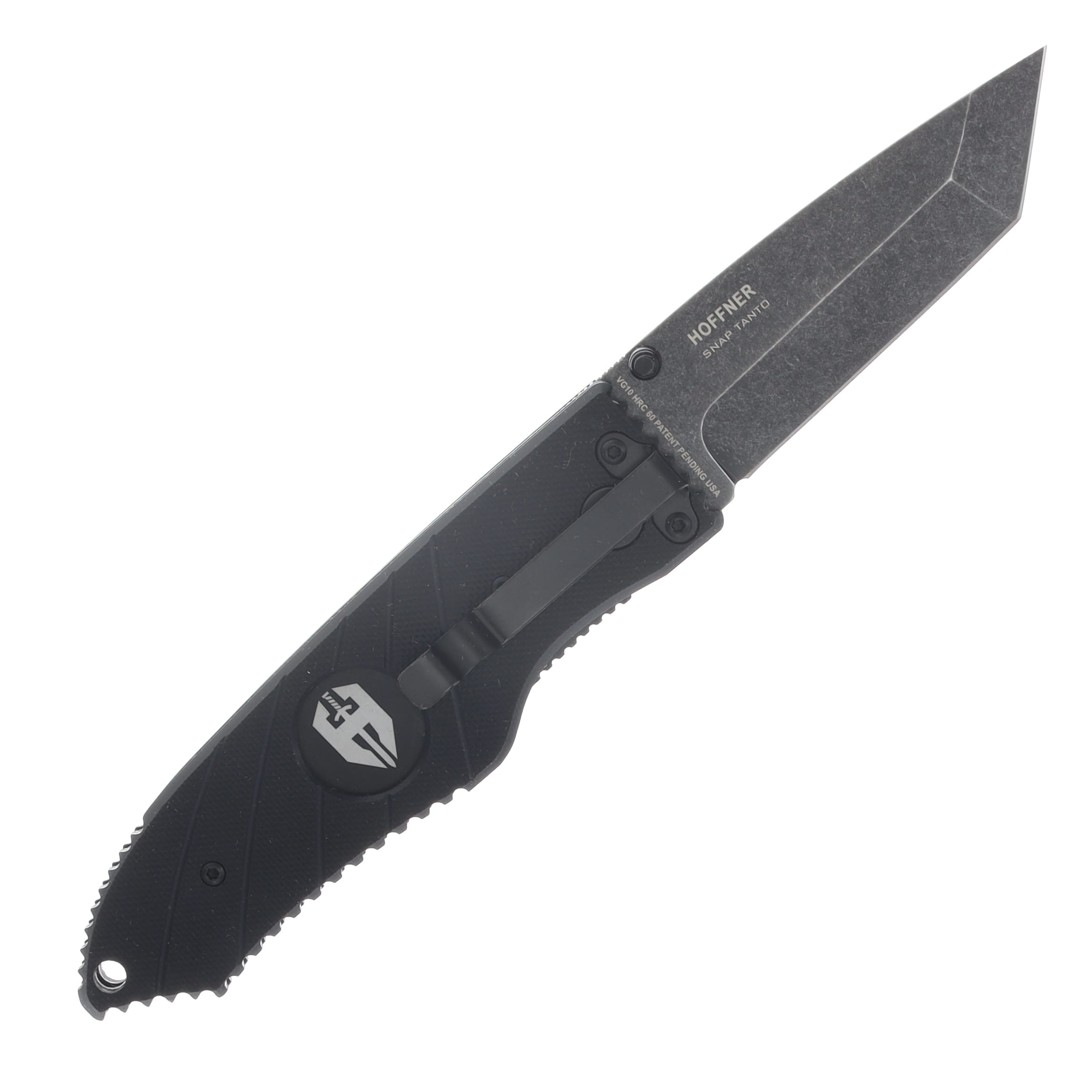 Hoffner Knives SNAP Fractured Carbon Fiber 3.25in Plain Black Stonewash Tanto FK-S3TBS-CF2 View 2