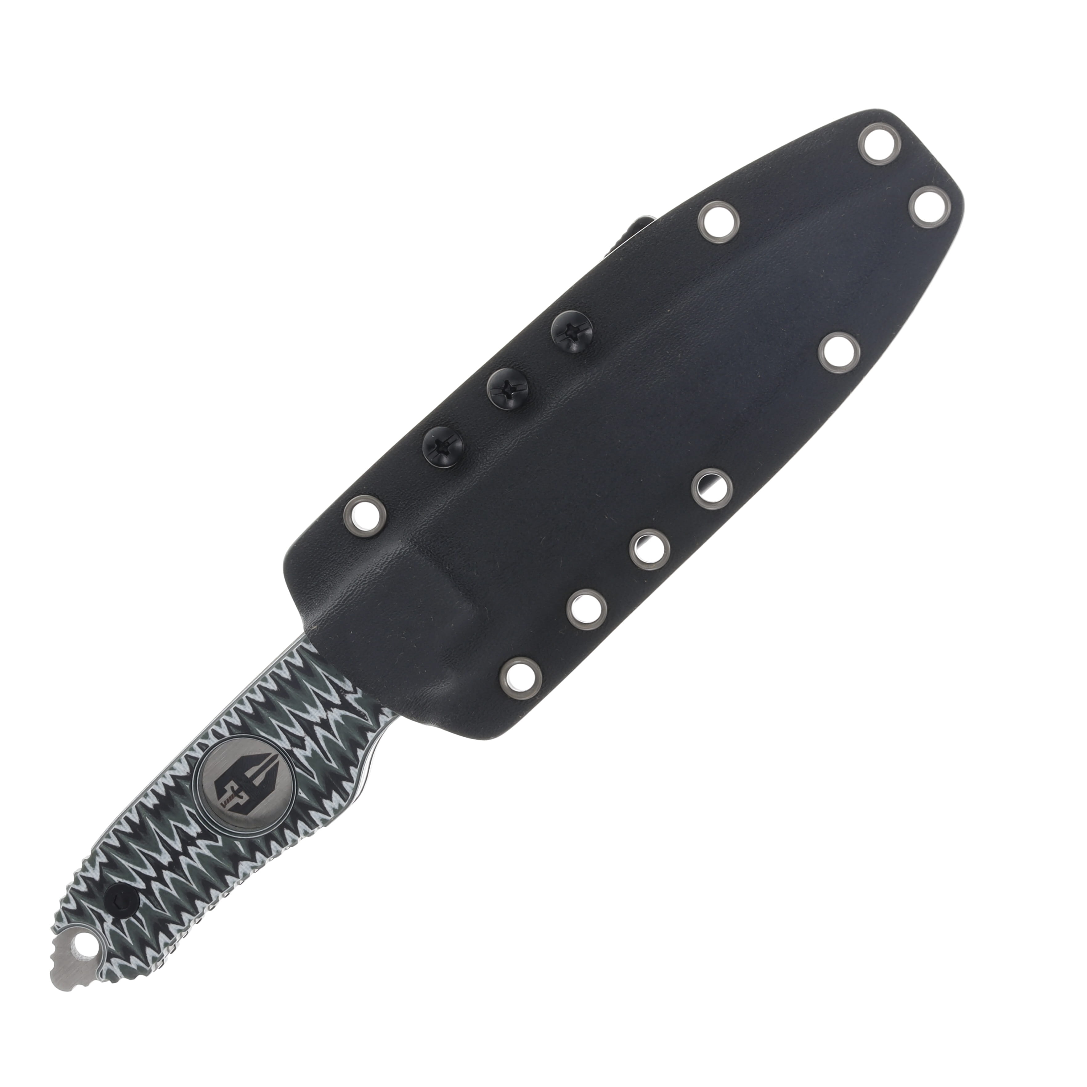 Hoffner Knives Hand Spear Chiseled Dark Ops 5in Plain Silver Spear Point HS-S5SBS-CDO View 3