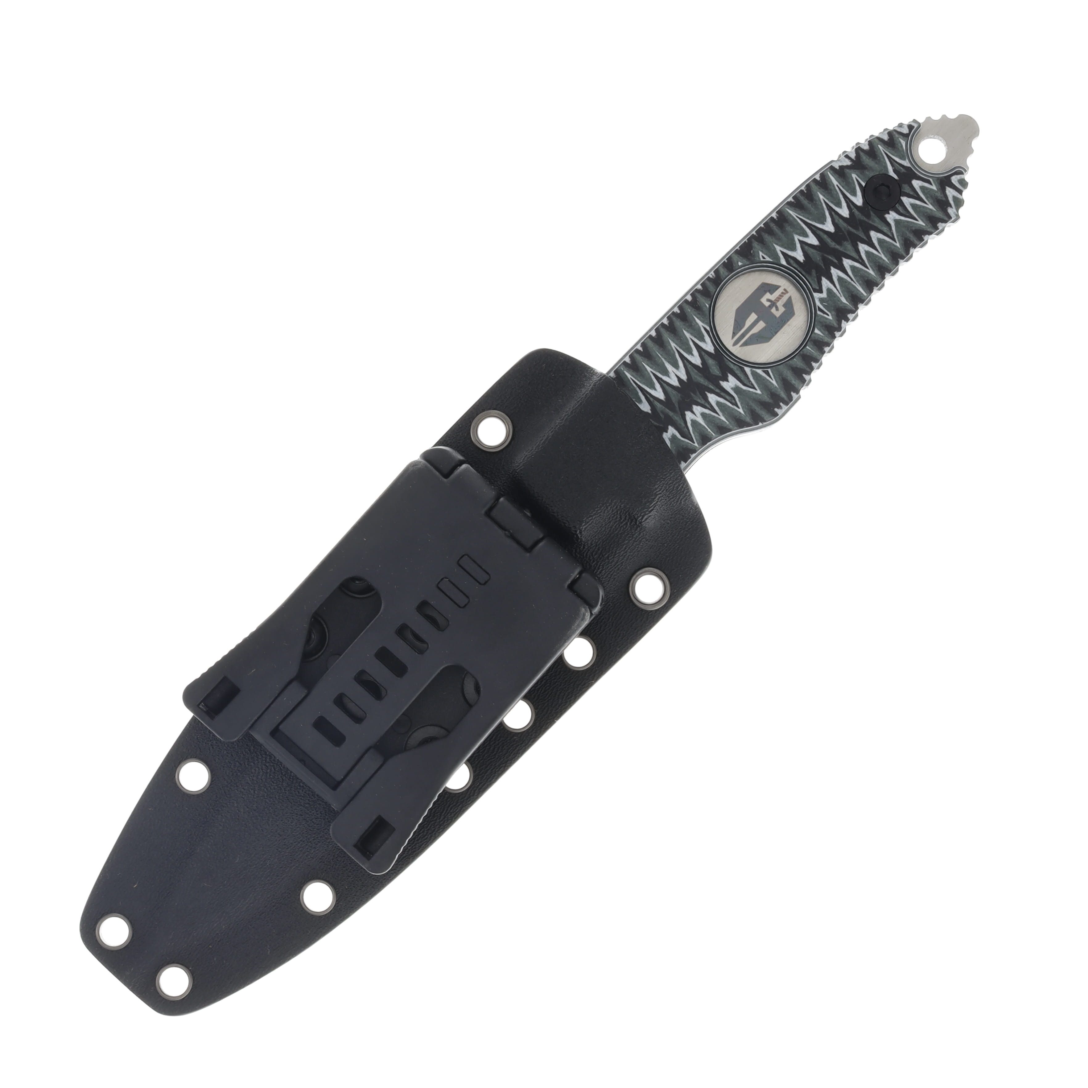 Hoffner Knives Hand Spear Chiseled Dark Ops 5in Plain Silver Spear Point HS-S5SBS-CDO View 4