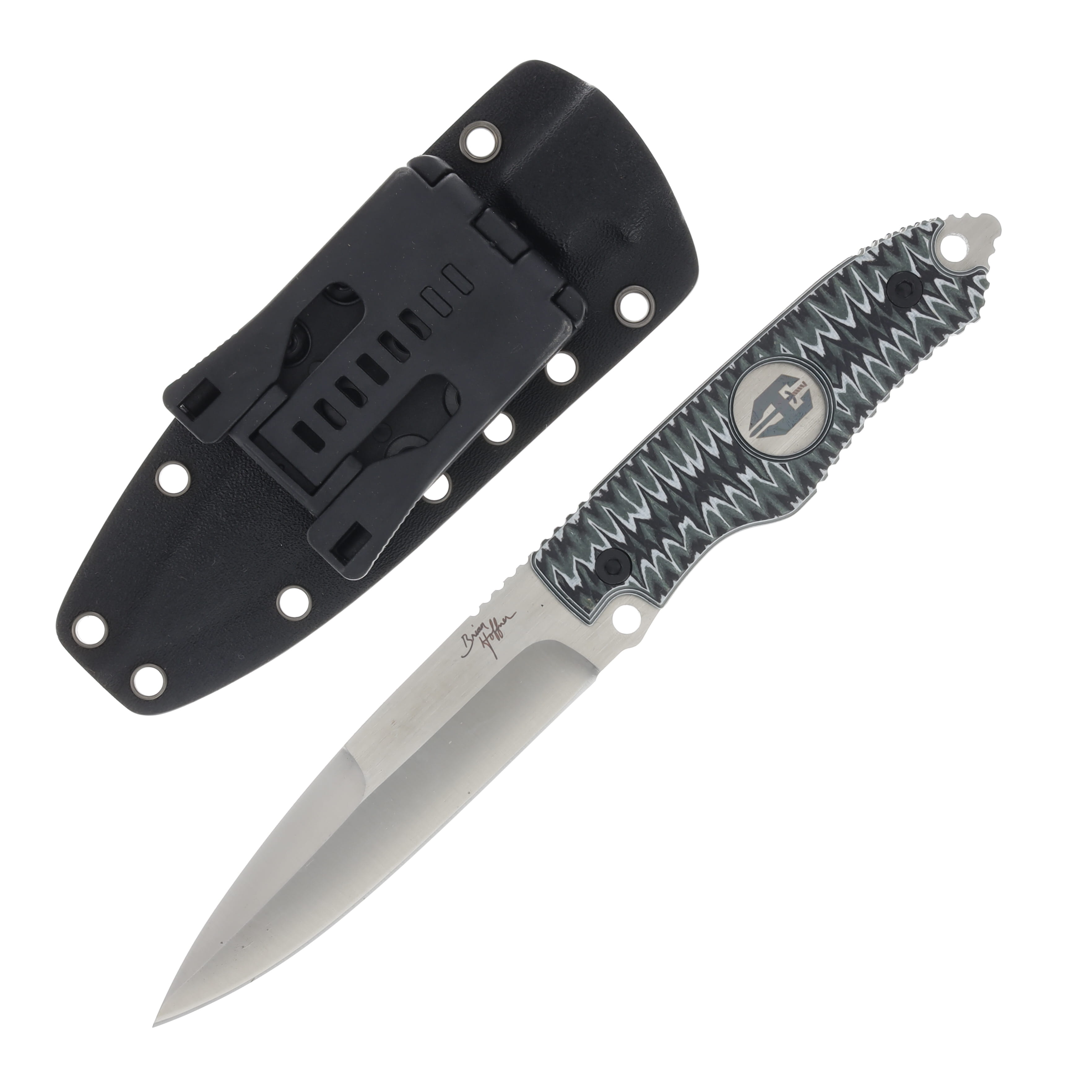 Hoffner Knives Hand Spear Chiseled Dark Ops 5in Plain Silver Spear Point HS-S5SBS-CDO View 2