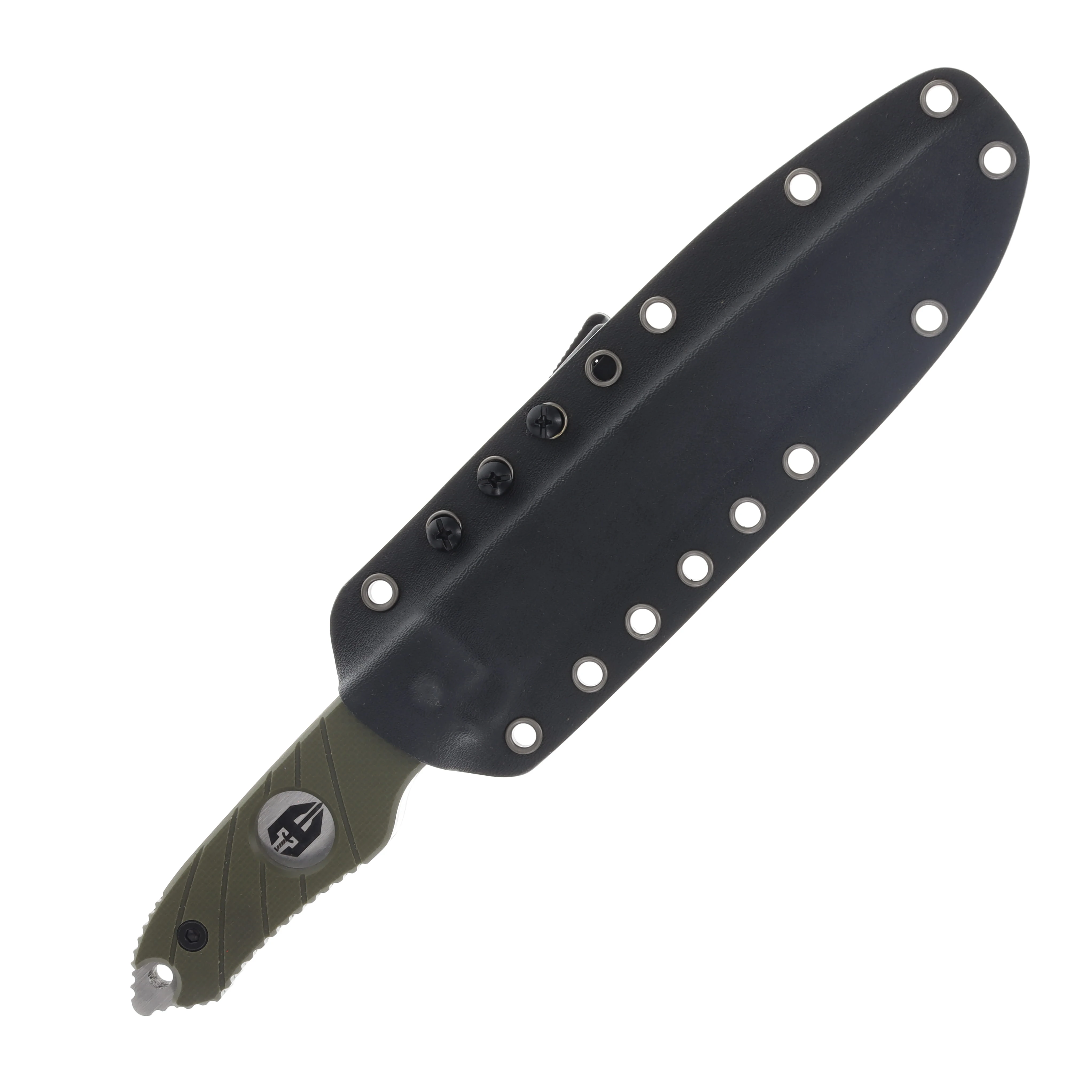 Hoffner Knives Beast Flatline Olive 7 Inch Plain Silver Tanto BE-T7SBS-FO View 4