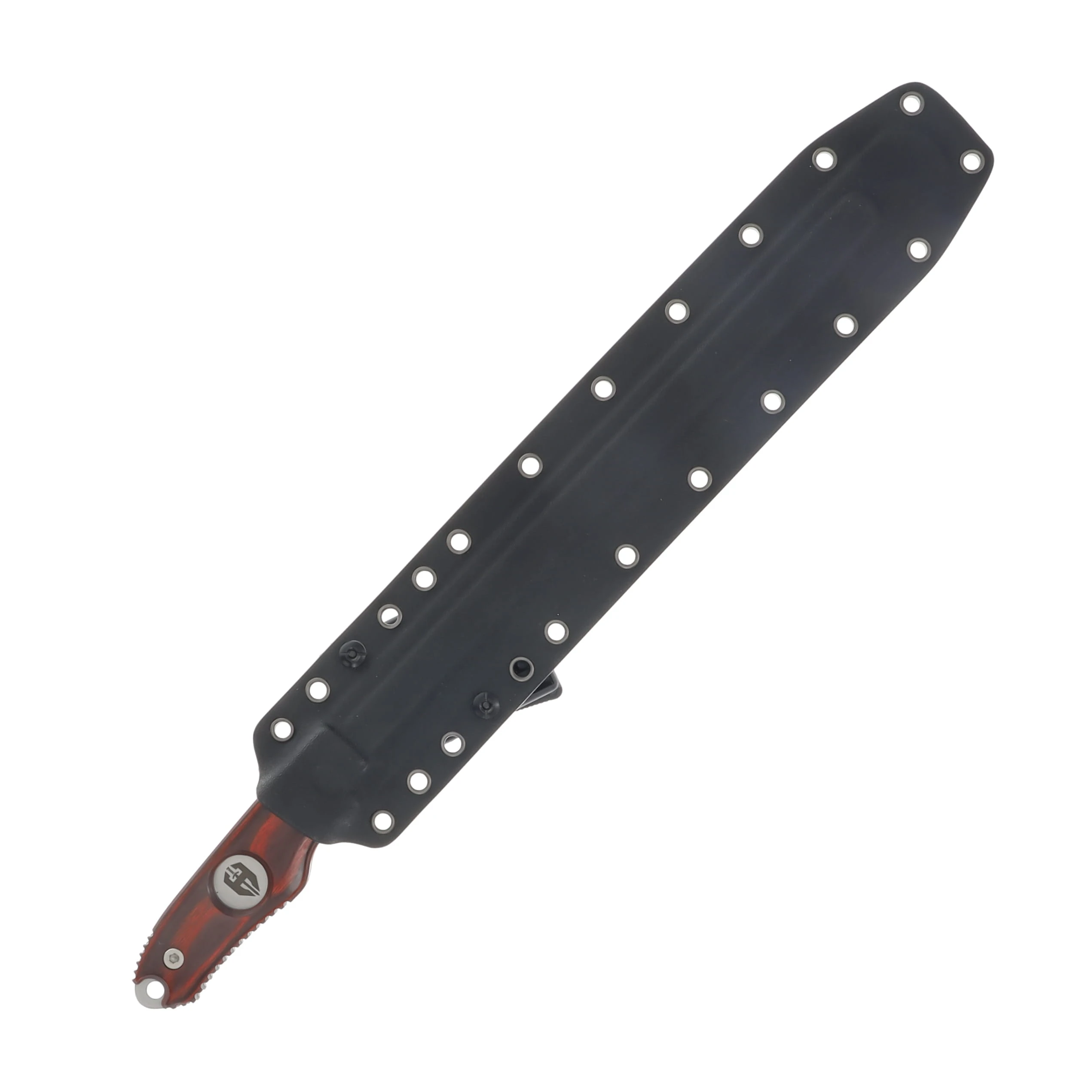 Hoffner Knives Carvemaster- Exotic Red Wood Grip, German Stainless, & Black Kydex Sheath with Towel C-CARVE-S12-PAKKA View 3