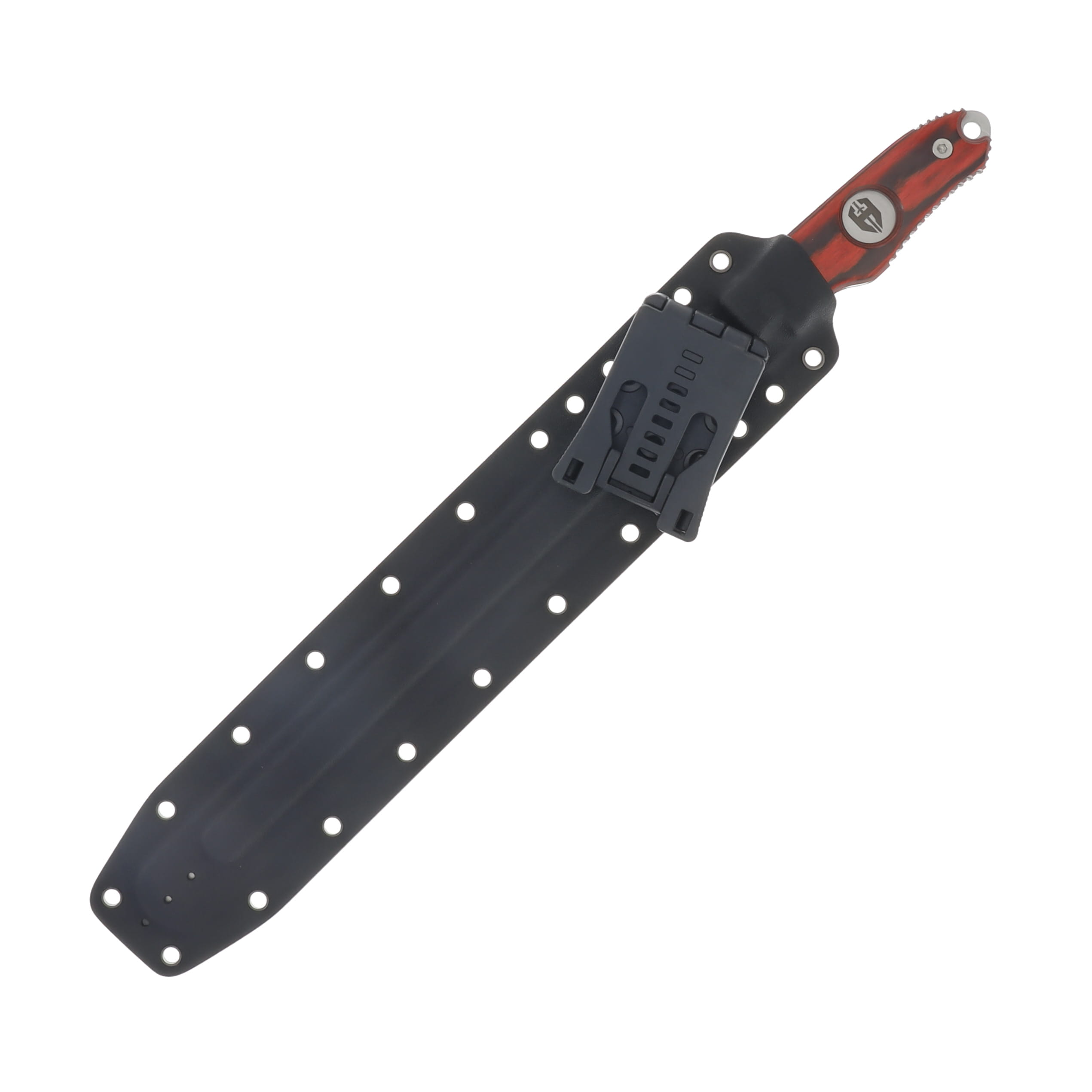 Hoffner Knives Carvemaster- Exotic Red Wood Grip, German Stainless, & Black Kydex Sheath with Towel C-CARVE-S12-PAKKA View 4