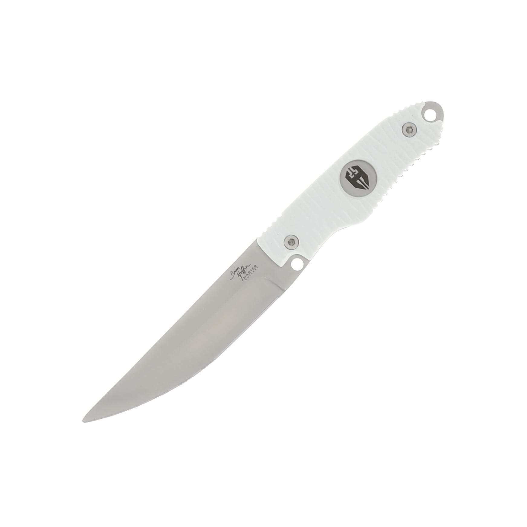 Hoffner Knives Steakmaster Set 4- Chiseled White Grip, Smooth/Micro Stainless C-STEAK4-S5-MS-CWH View 3