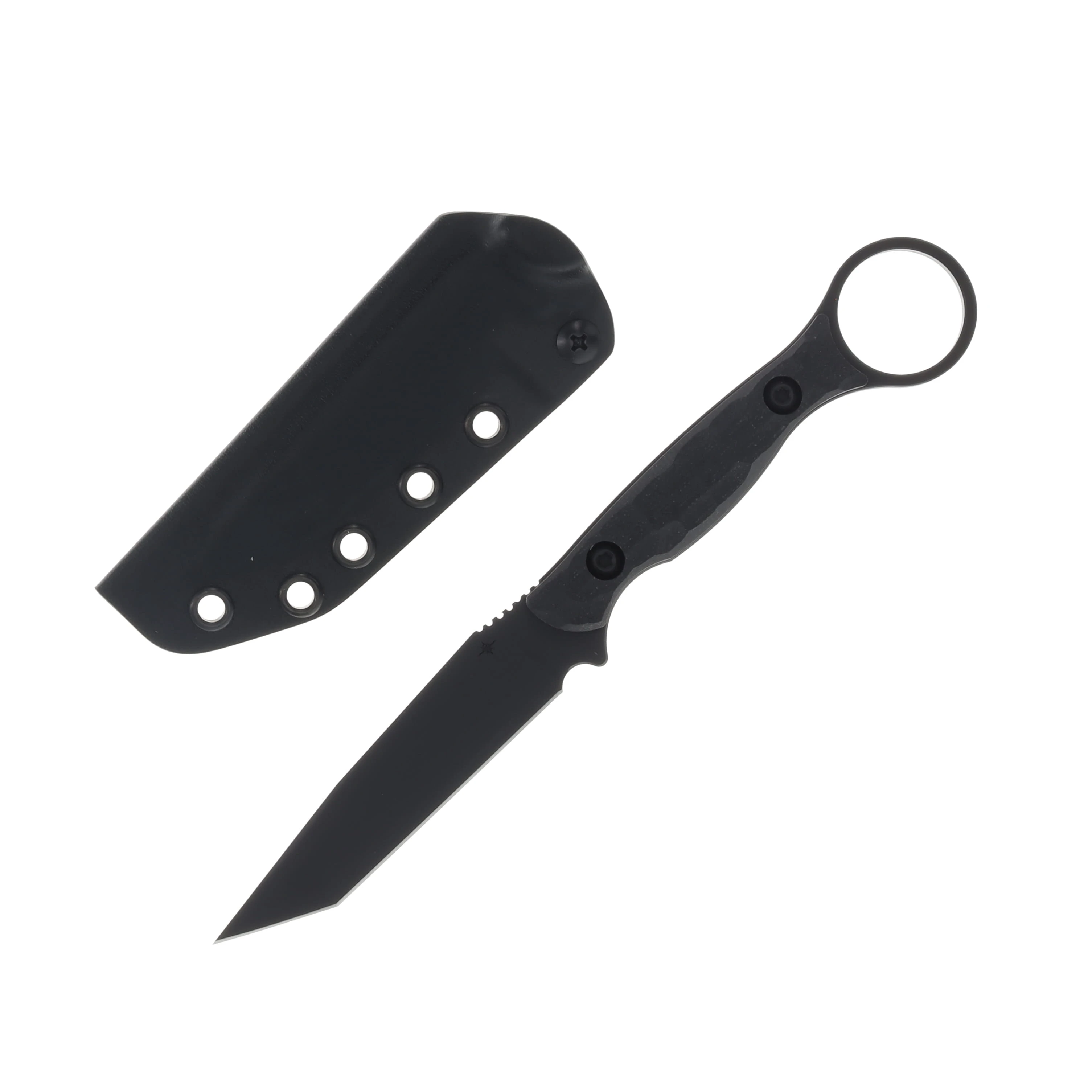 TOOR Knives Serpent T Fixed Blade Knife 3.75in Plain Socom Black Tanto SERPENTTSB View 1