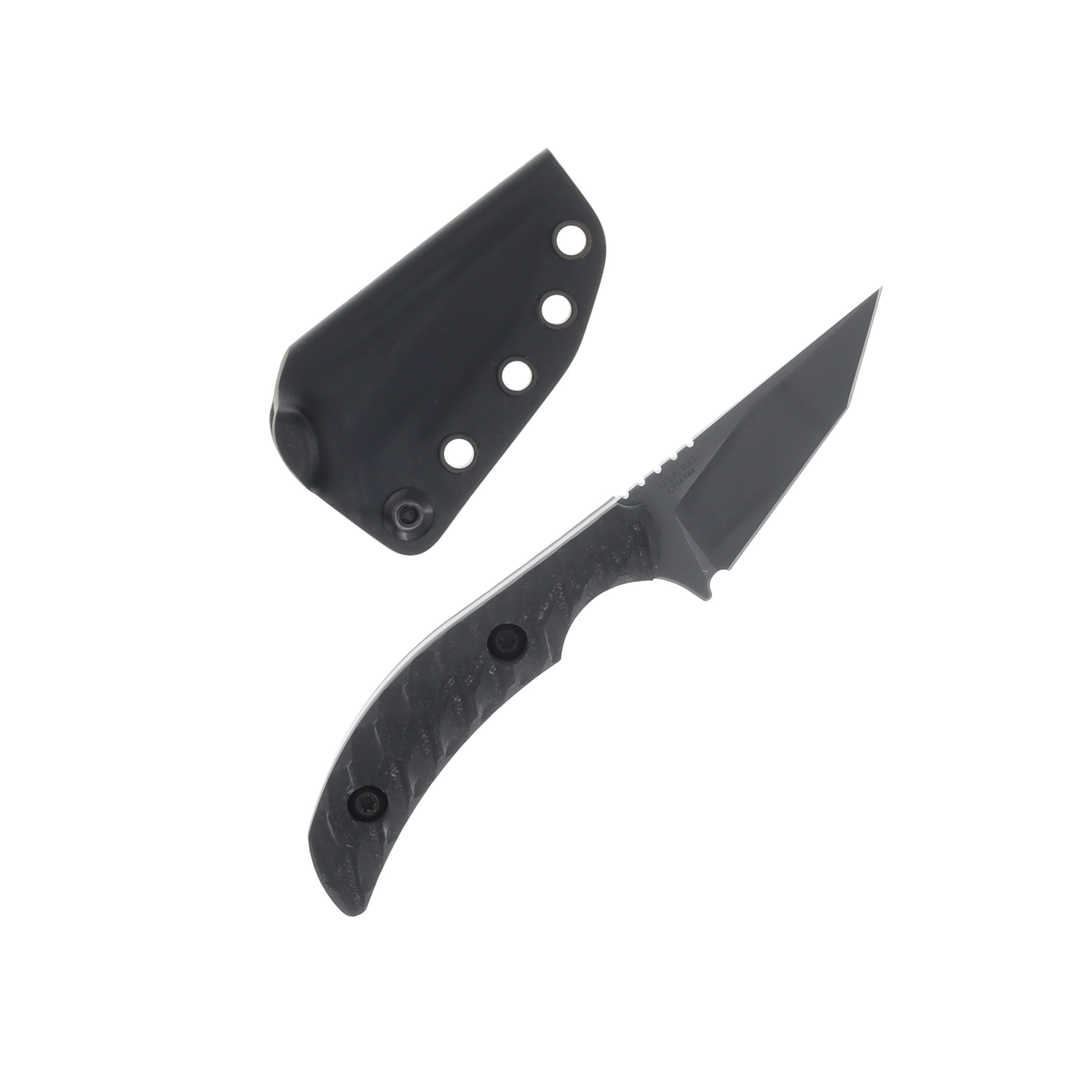 Toor Knives Shifter T Phantom Grey G10 Fixed 2.75In. Gunkote CPM M4 Tanto Kydex Sheath STR-TPG View 2