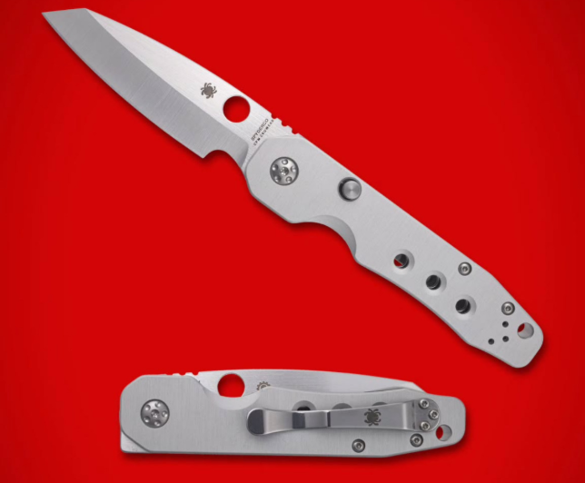 Spyderco Smock Distributor Exclusive Gray 3.45in Plain Satin Sheepsfoot SPC240ALCWP View 3