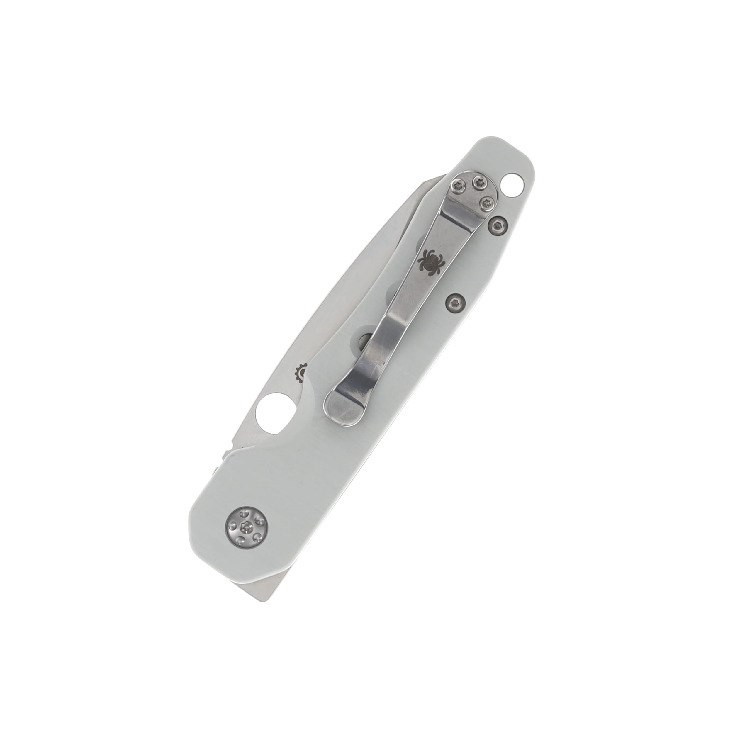 Spyderco Smock Distributor Exclusive Gray 3.45in Plain Satin Sheepsfoot SPC240ALCWP View 2