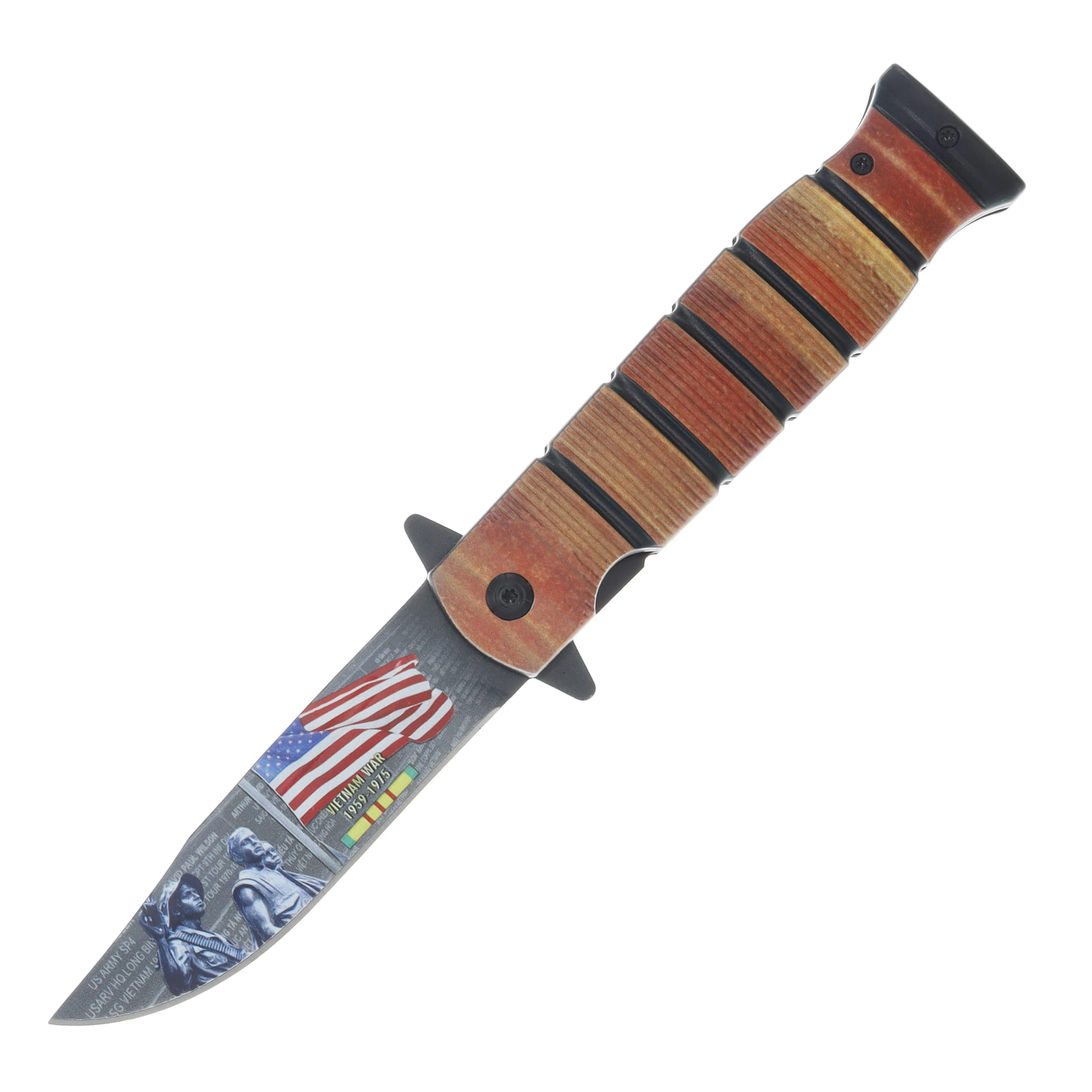 Vietnam AO Linerlock/Stacked Leather Look Alum Handle SX1989VM View 1