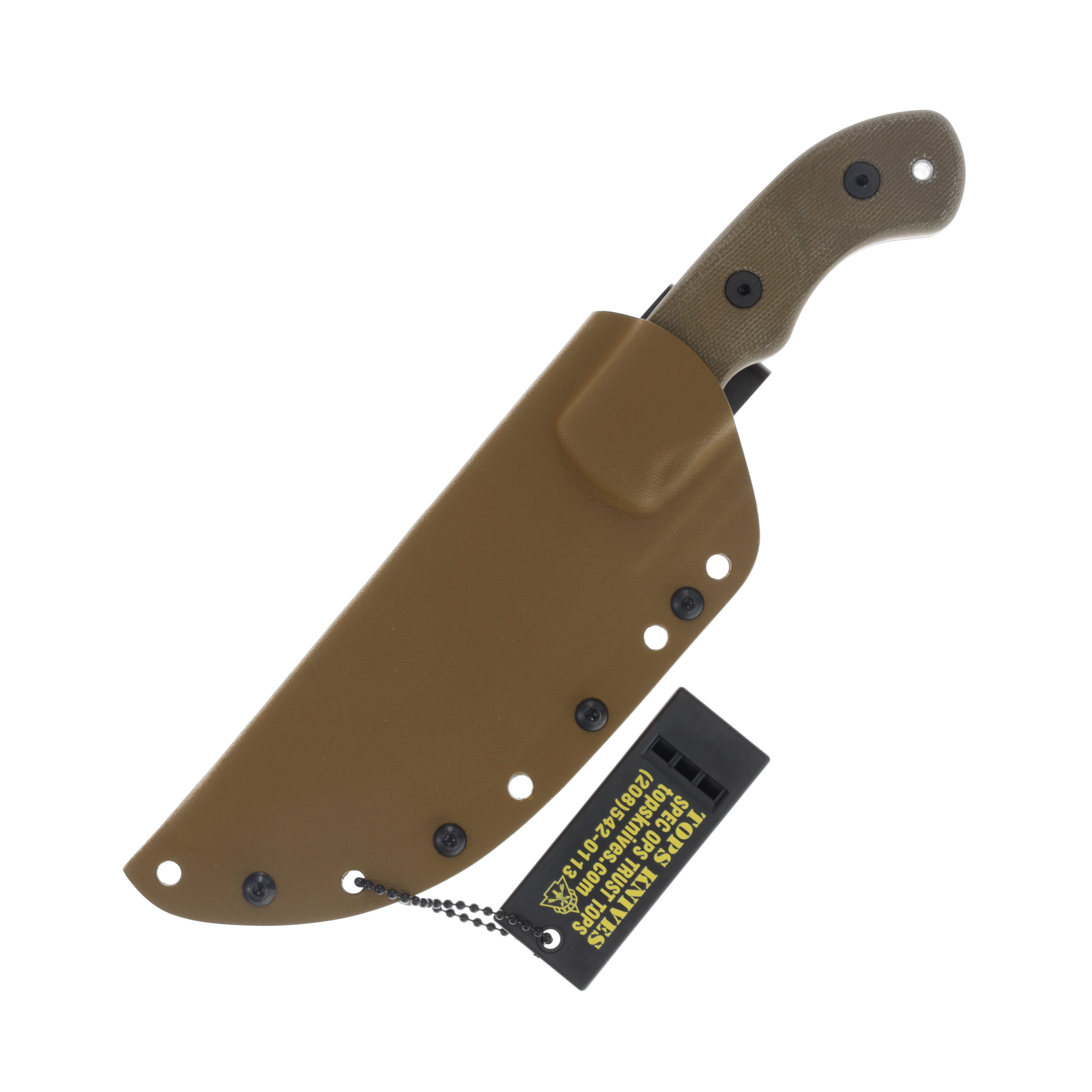 TOPS Tom Brown Tracker 2 Fixed Knife Green Micarta Handle 5.5in
