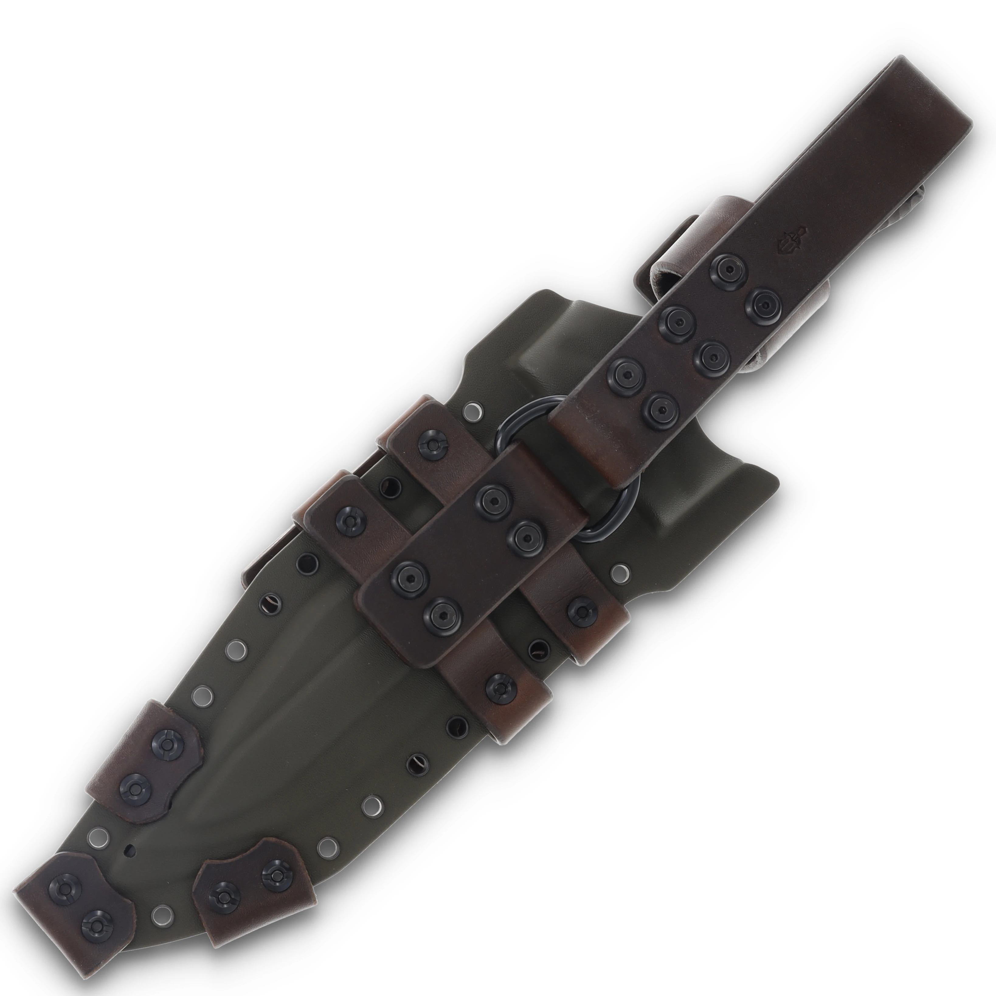 Miller Bros Blades M-22 Sawback Bowie  8.75in Plain Clip Point OD Green Sheath M-22GSBH View 6