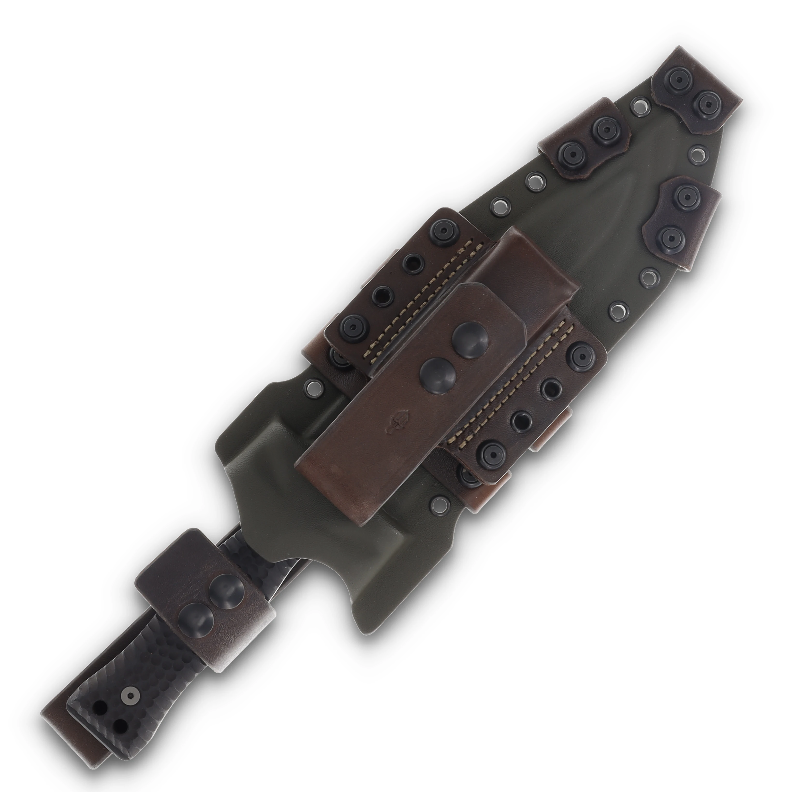Miller Bros Blades M-22 Sawback Bowie  8.75in Plain Clip Point OD Green Sheath M-22GSBH View 7