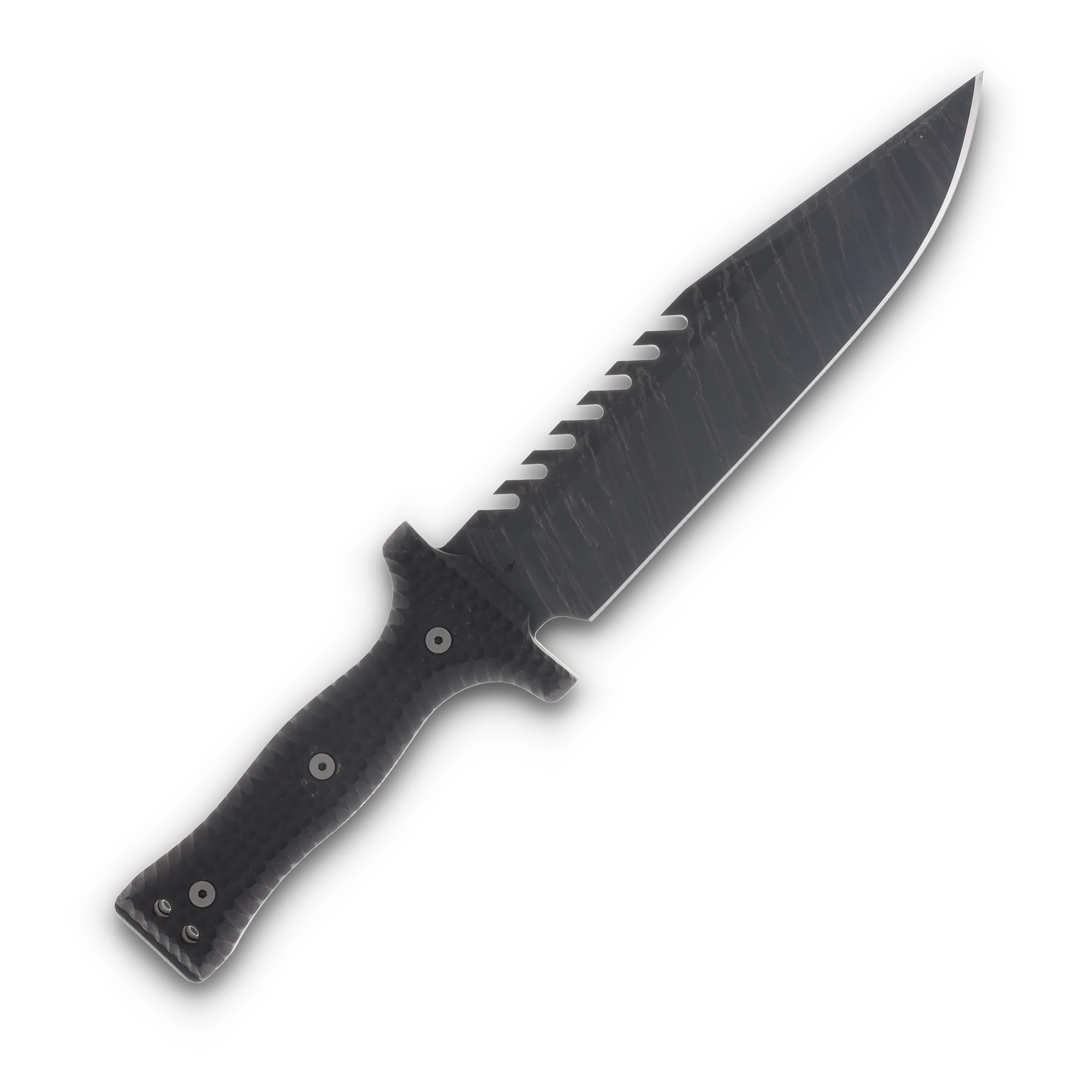 Miller Bros Blades M-22 Sawback Bowie  8.75in Plain Clip Point OD Green Sheath M-22GSBH View 3