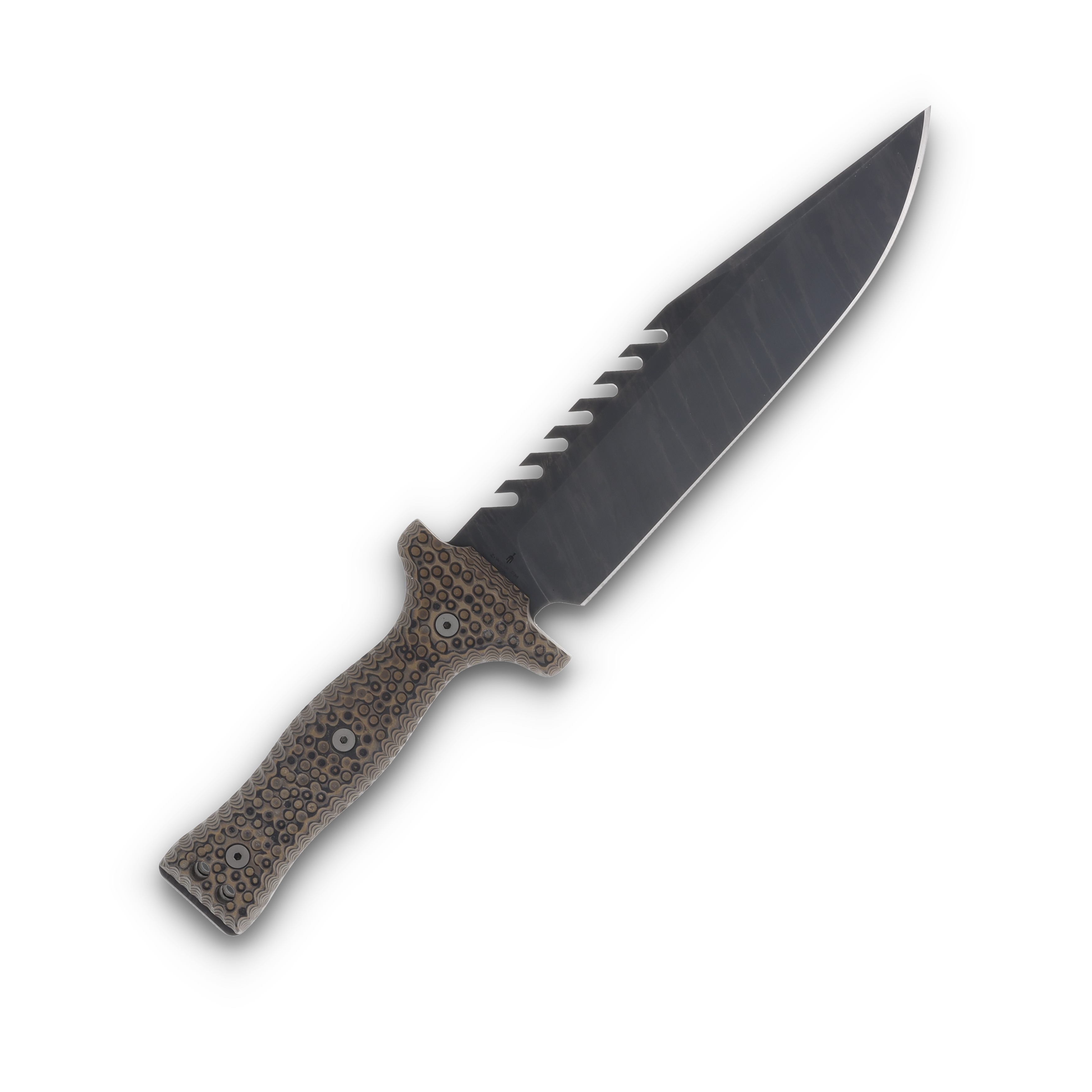 Miller Bros Blades Large Fixed Blade Knife Tri Color 8.75in Plain - Tan Sheath M-22TS3CH View 3