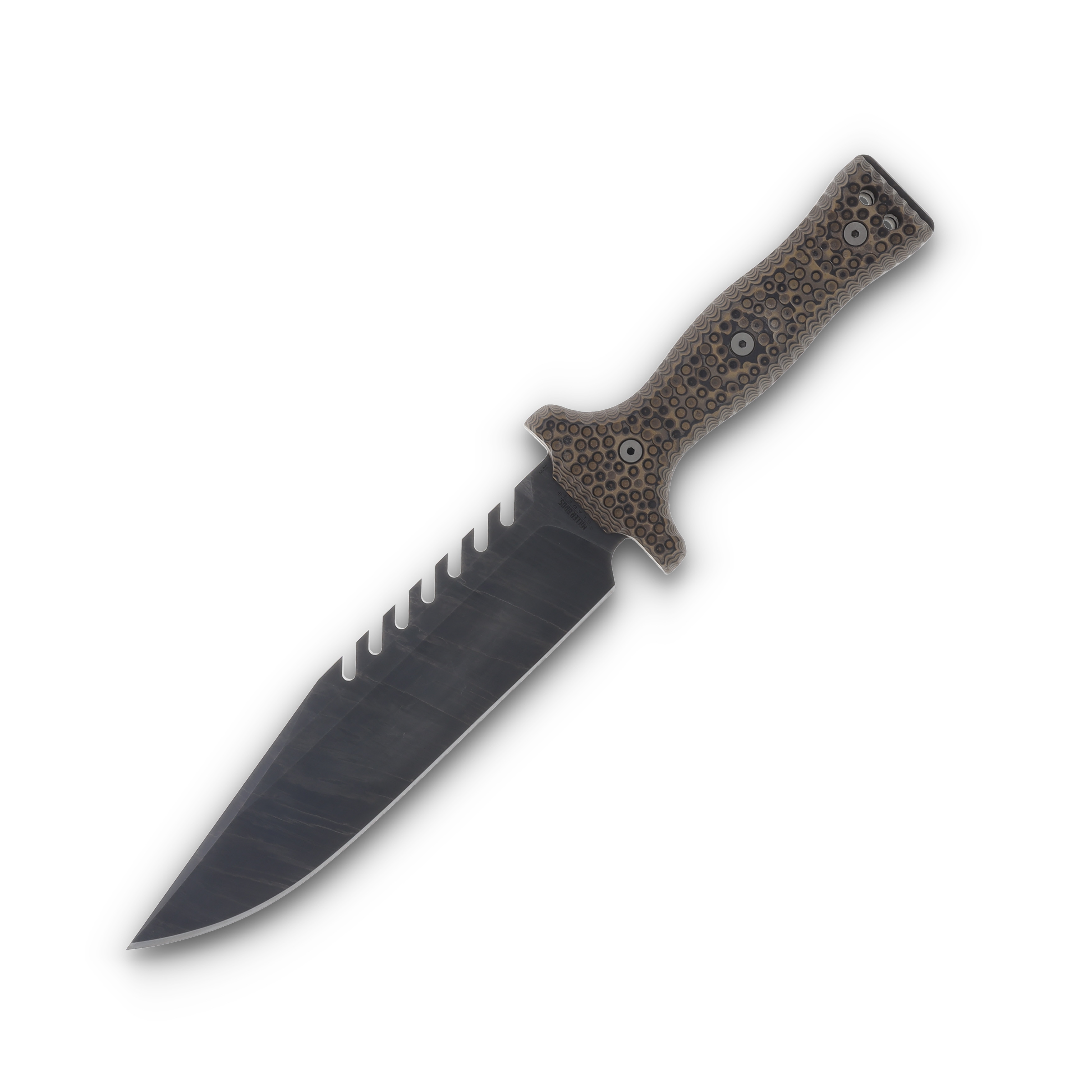 Miller Bros Blades Large Fixed Blade Knife Tri Color 8.75in Plain - Tan Sheath M-22TS3CH View 4