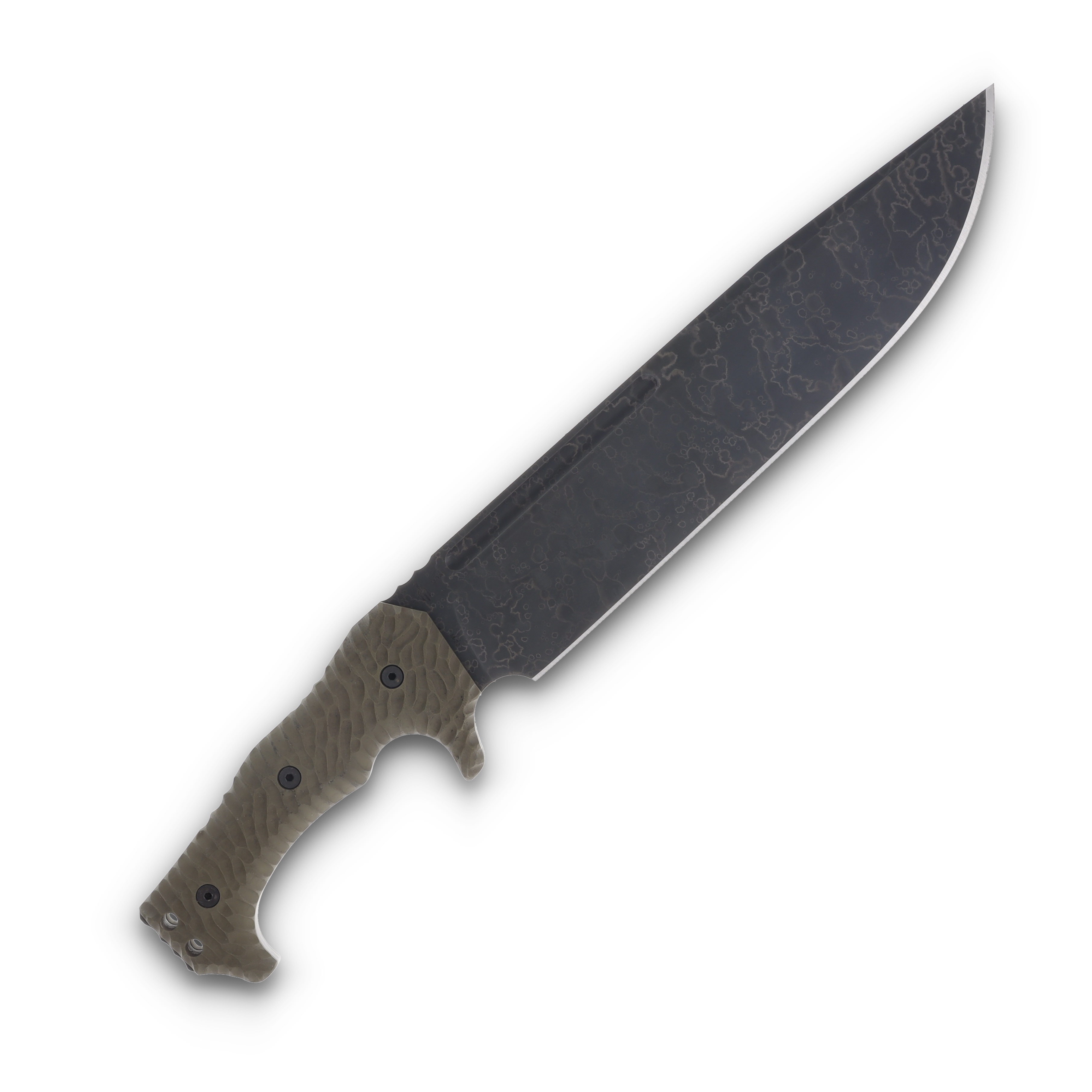 Miller Bros Blades M-28 Large Fixed Blade Green 10in Plain Blade Black Sheath M-28BSGH View 3