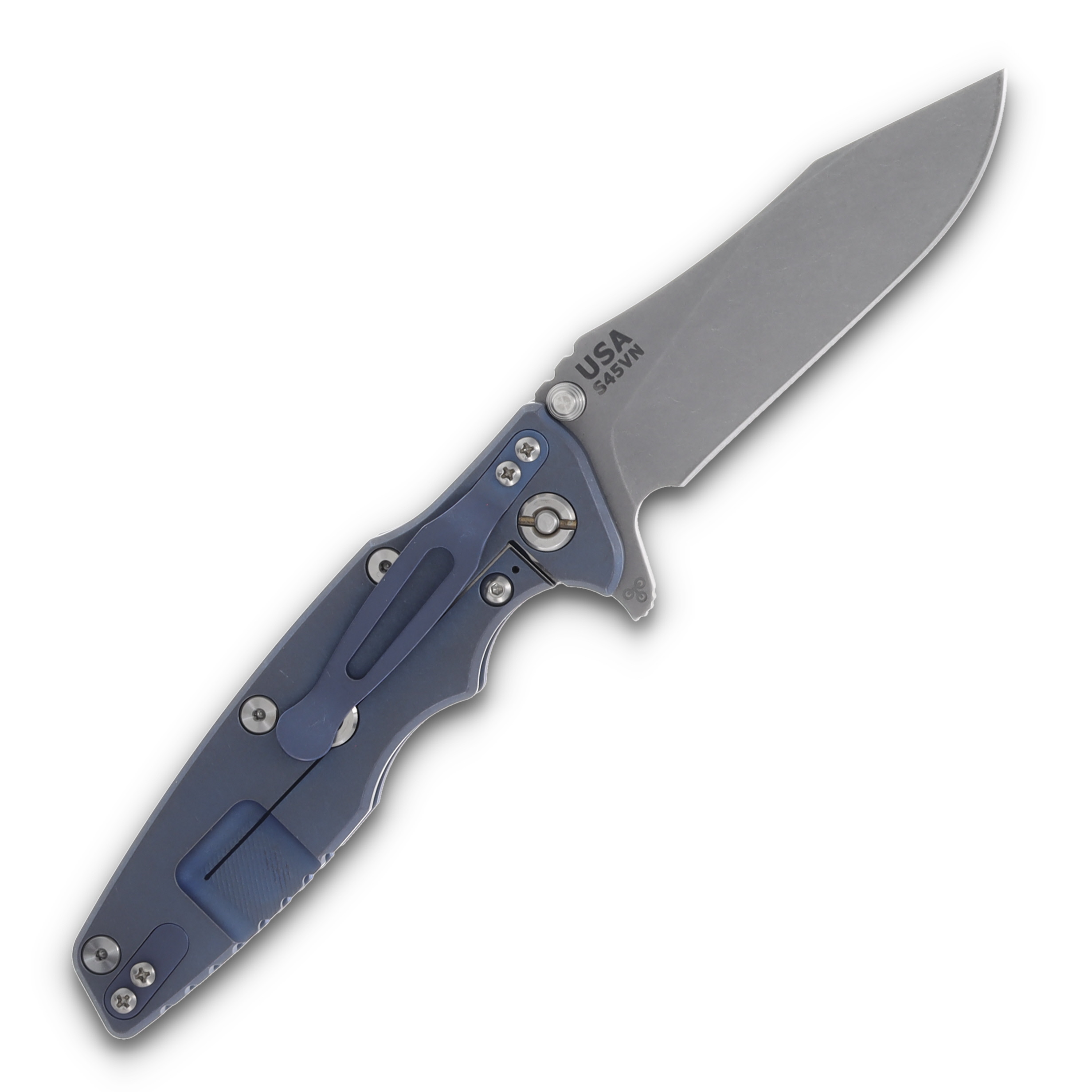 Hinderer 3.5 Eklipse Slicer Hollow Ground Tri-way Blue G-10 Titanium KEK35SLHOTWWFBBLBL View 2