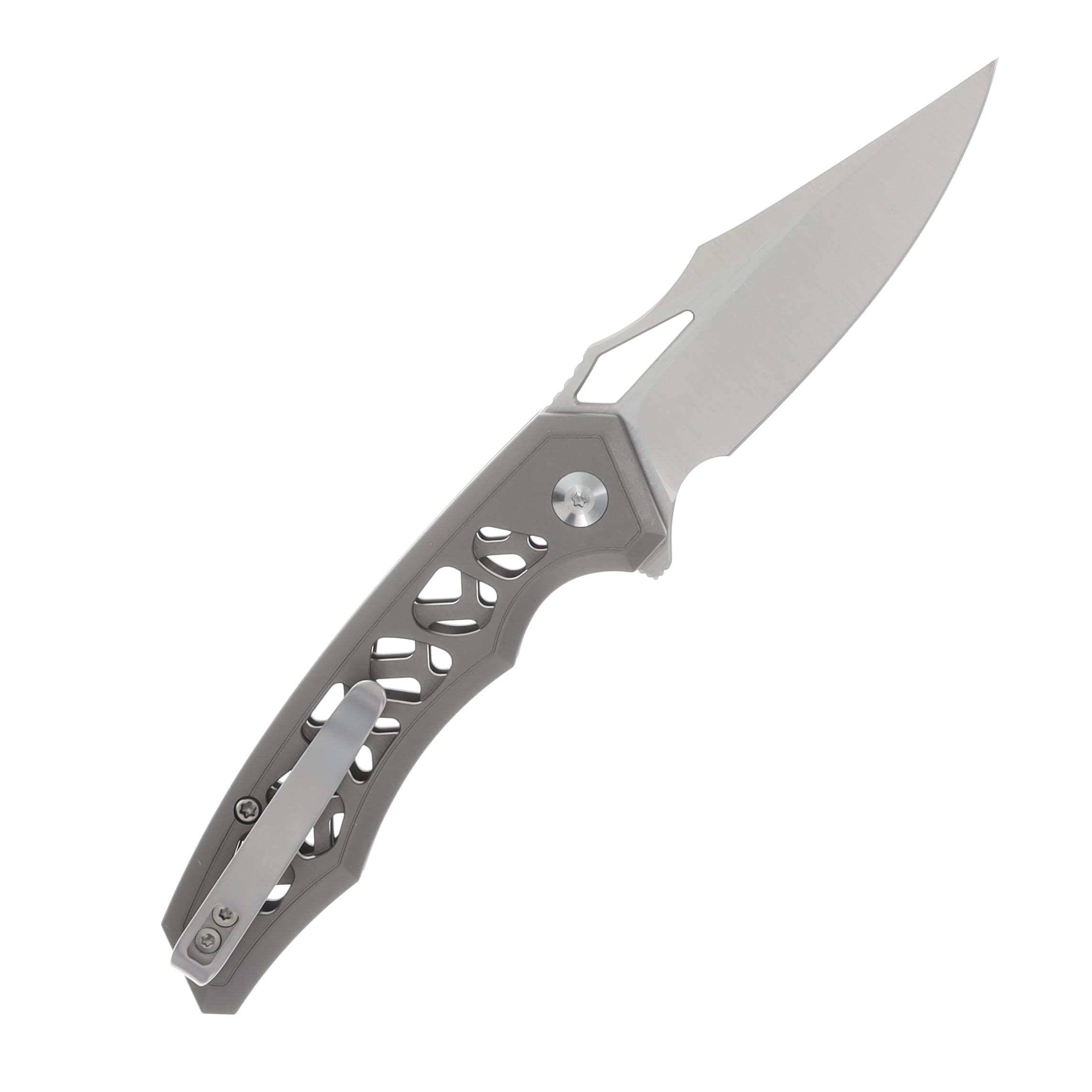 CIVIVI Anaaki Folding Knife Gray 2.98 Inch Plain Satin Clip Point C24039-2 View 2