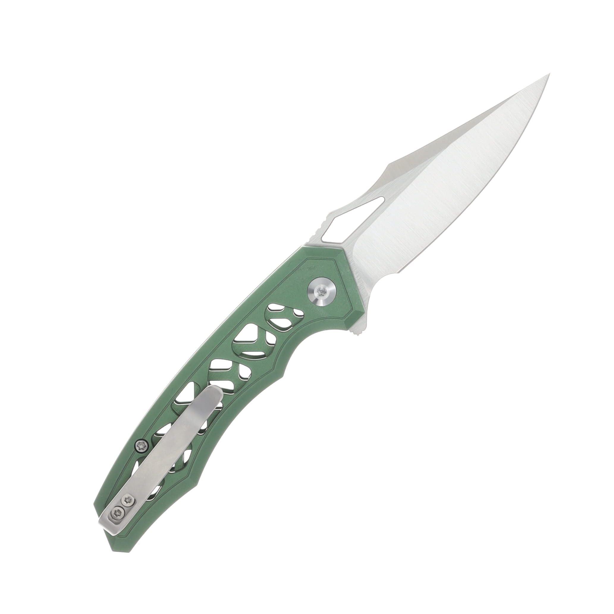 CIVIVI Anaaki Folding Knife Green 2.98 Inch Plain Satin Clip Point C24039-3 View 2