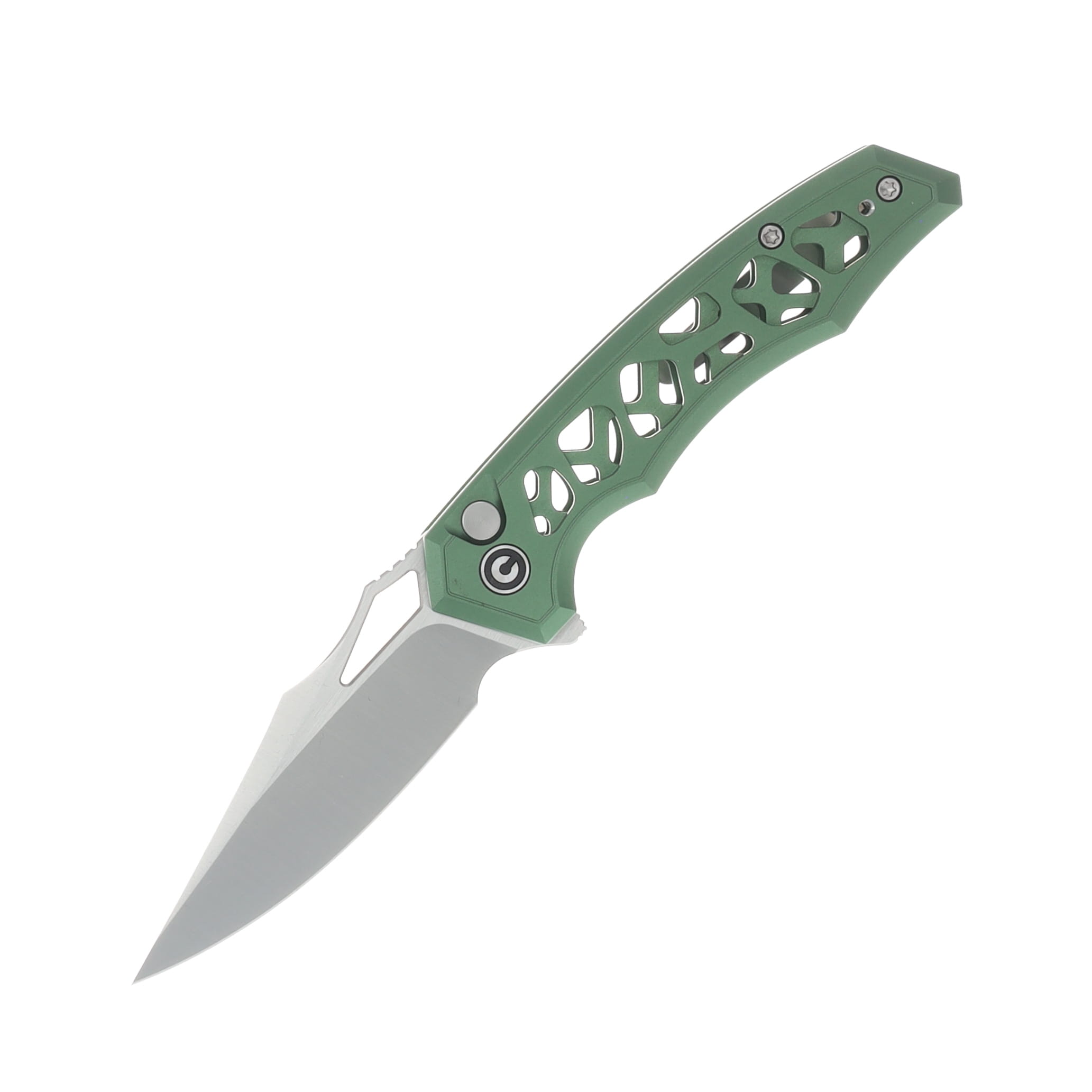 CIVIVI Anaaki Folding Knife Green 2.98 Inch Plain Satin Clip Point C24039-3 View 1