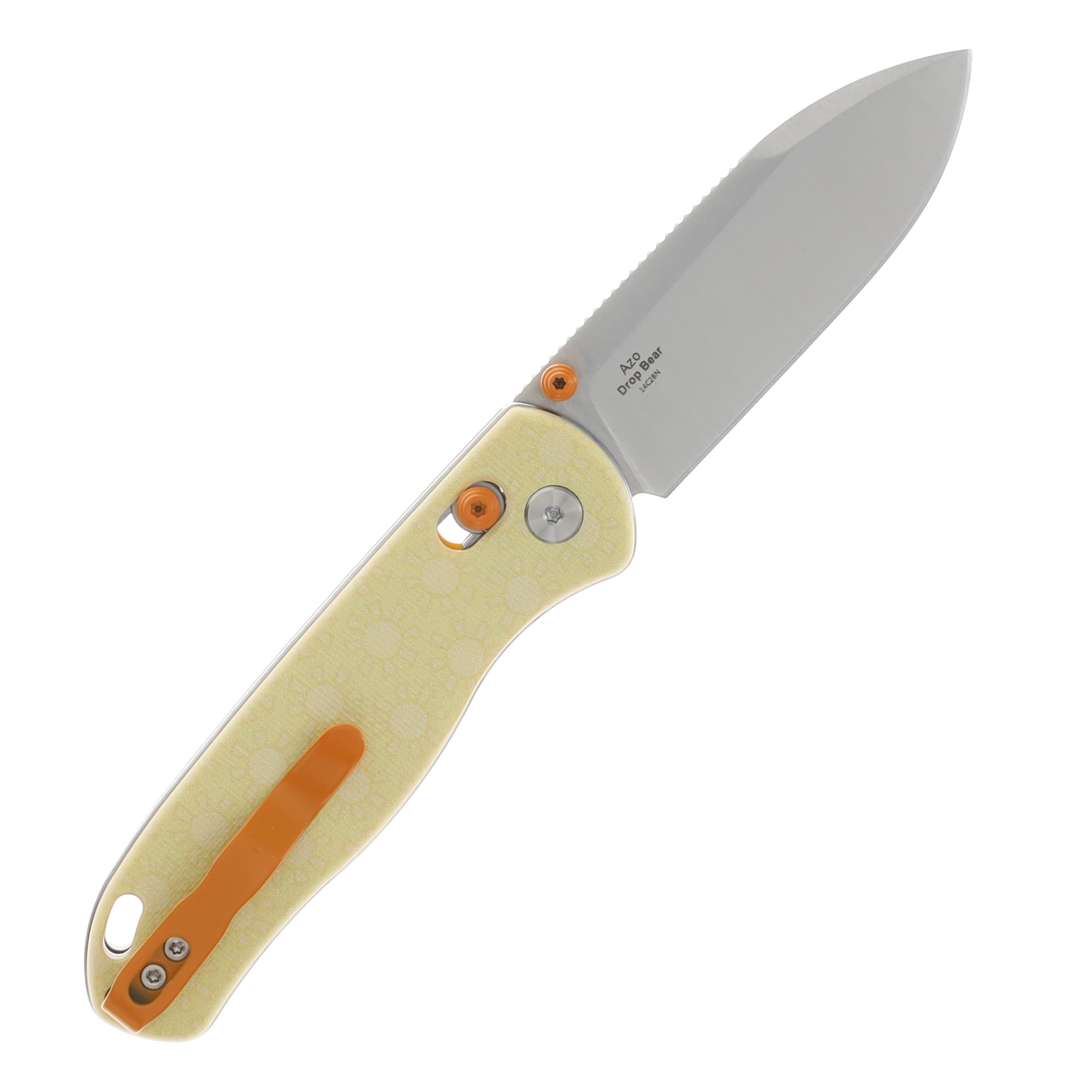 Kizer SMKW Exclusive Drop Bear Folding Knife Sunny Yellow G-10 V3619E7 View 2