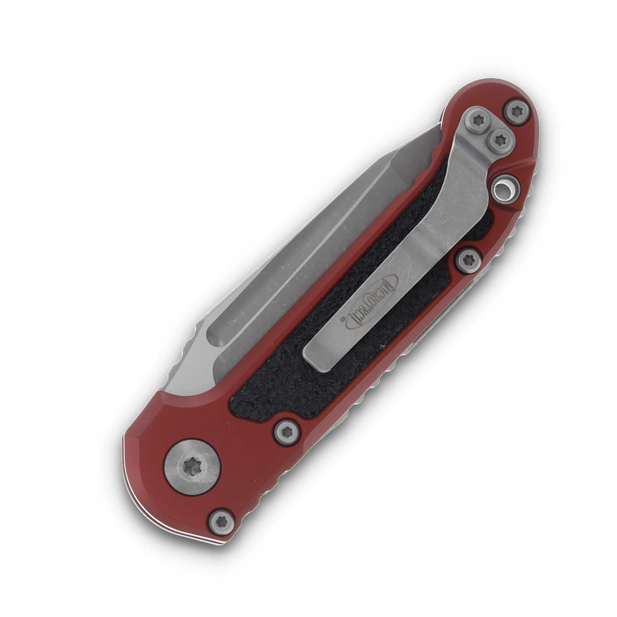 Microtech LUDT Gen III Auto Merlot Folding Knife 3.5in Apocalyptic Tanto AUMT113610APMR View 2