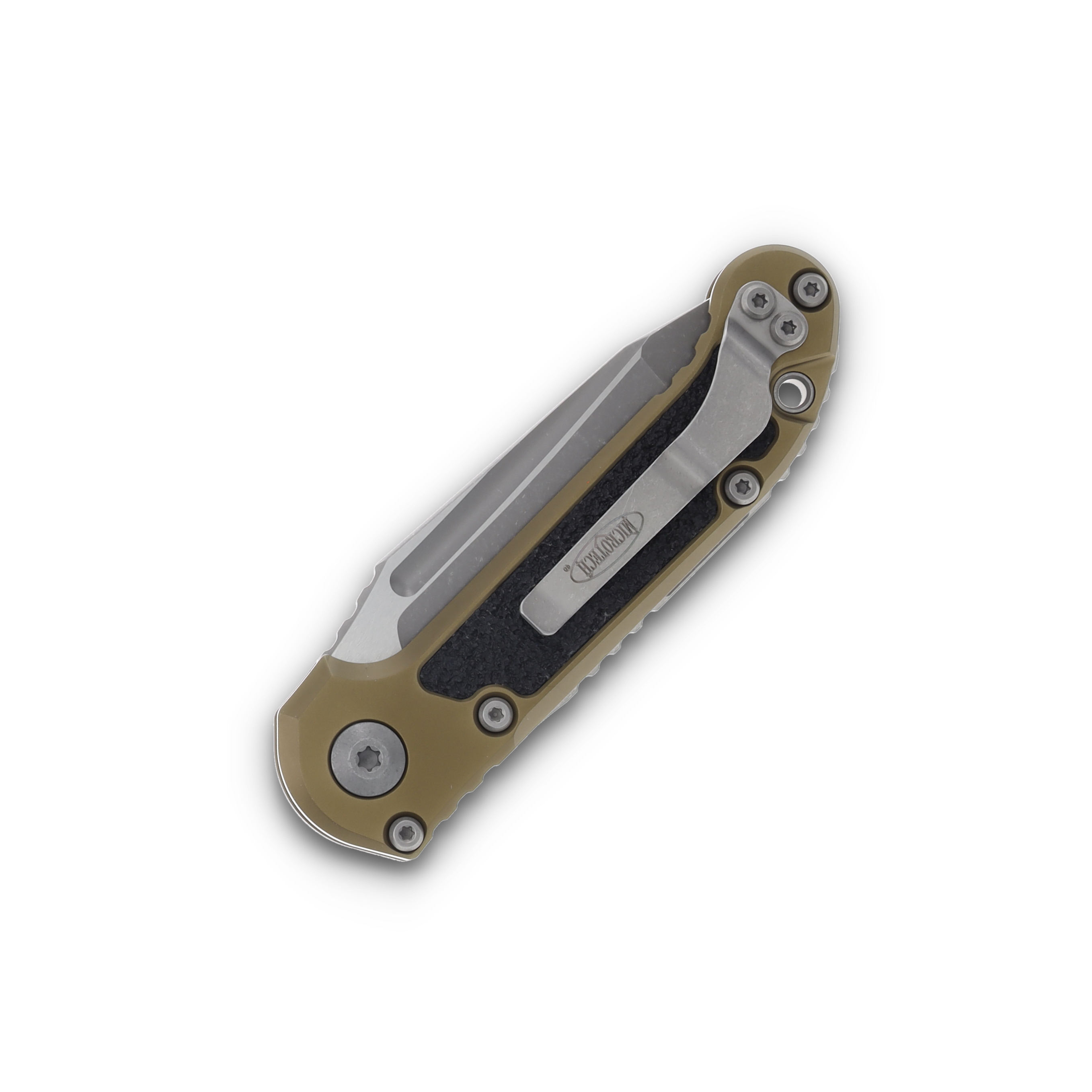 Microtech LUDT Gen III Auto OD Green Folding Knife 3.5in Apocalyptic Tanto AUMT113610APOD View 2