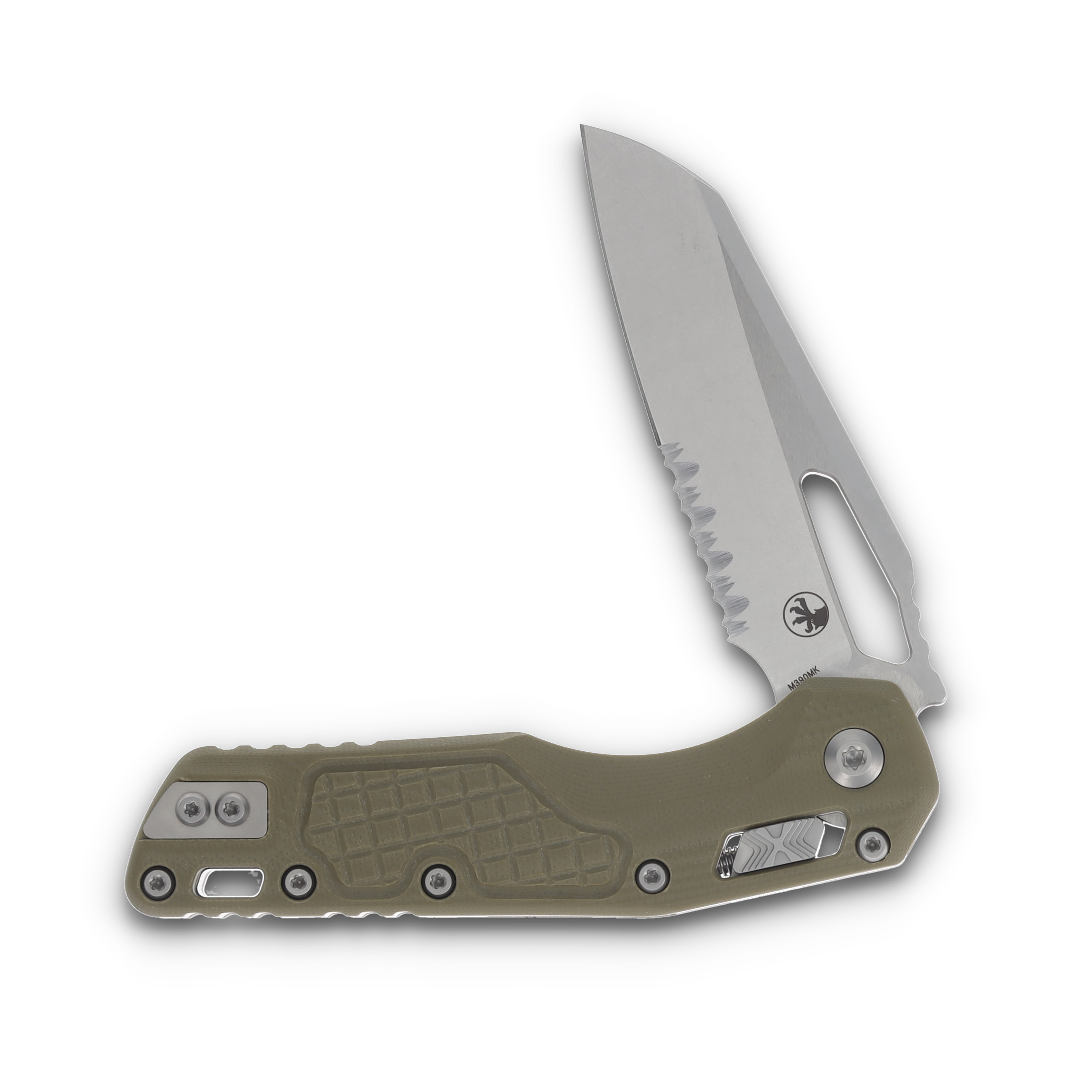 Microtech MSI Ram-Lok Frag G10 OD Green 3.88in SW Part Serr Sheepsfoot Blade MT21011FRGTOD View 2