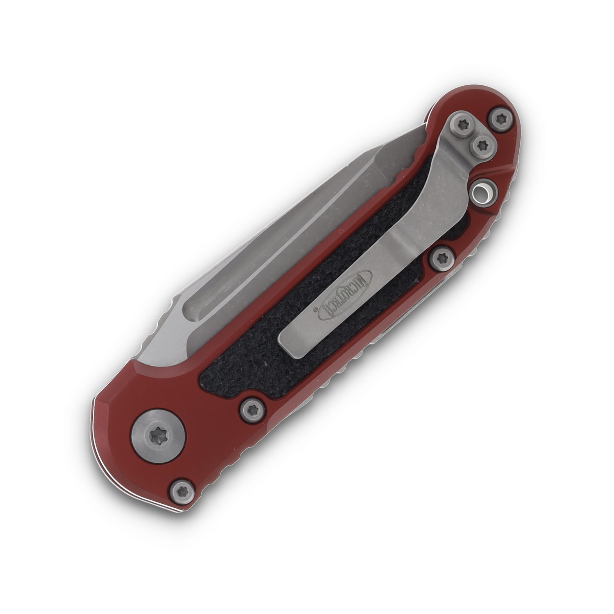 Microtech LUDT Gen III Auto Merlot Folding Knife 3.5in Full Serr Apoc Tanto AUMT113612APMR View 2