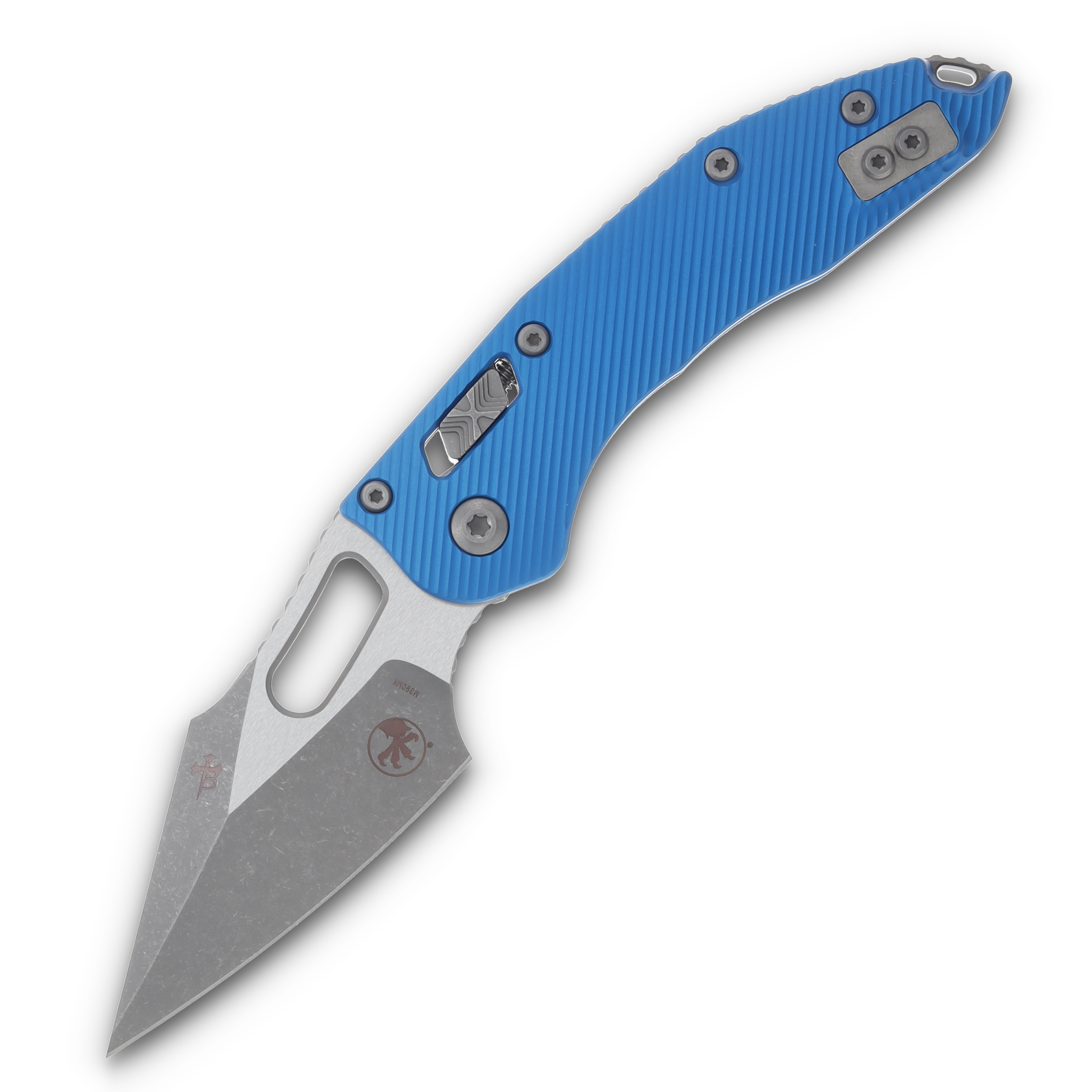 Microtech Stitch Ram-Lok Folding Knife Fluted Blue 3.75in Apocalyptic Blade MT169RL10APFLBL View 1