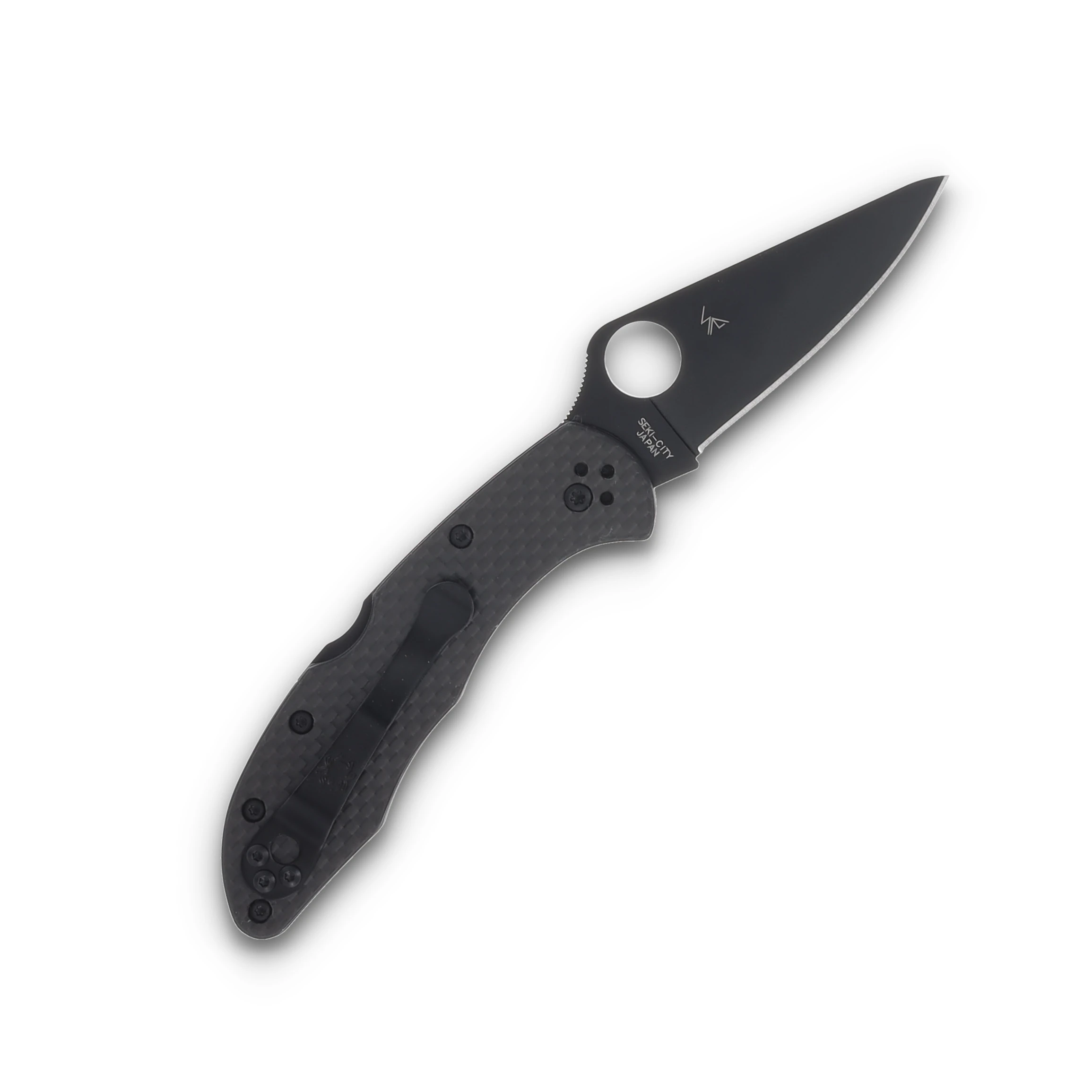 Spyderco Delica 4 Folding Knife 2.92 Inch Plain Black TiNi Clip Point SPC11CFPBK View 2