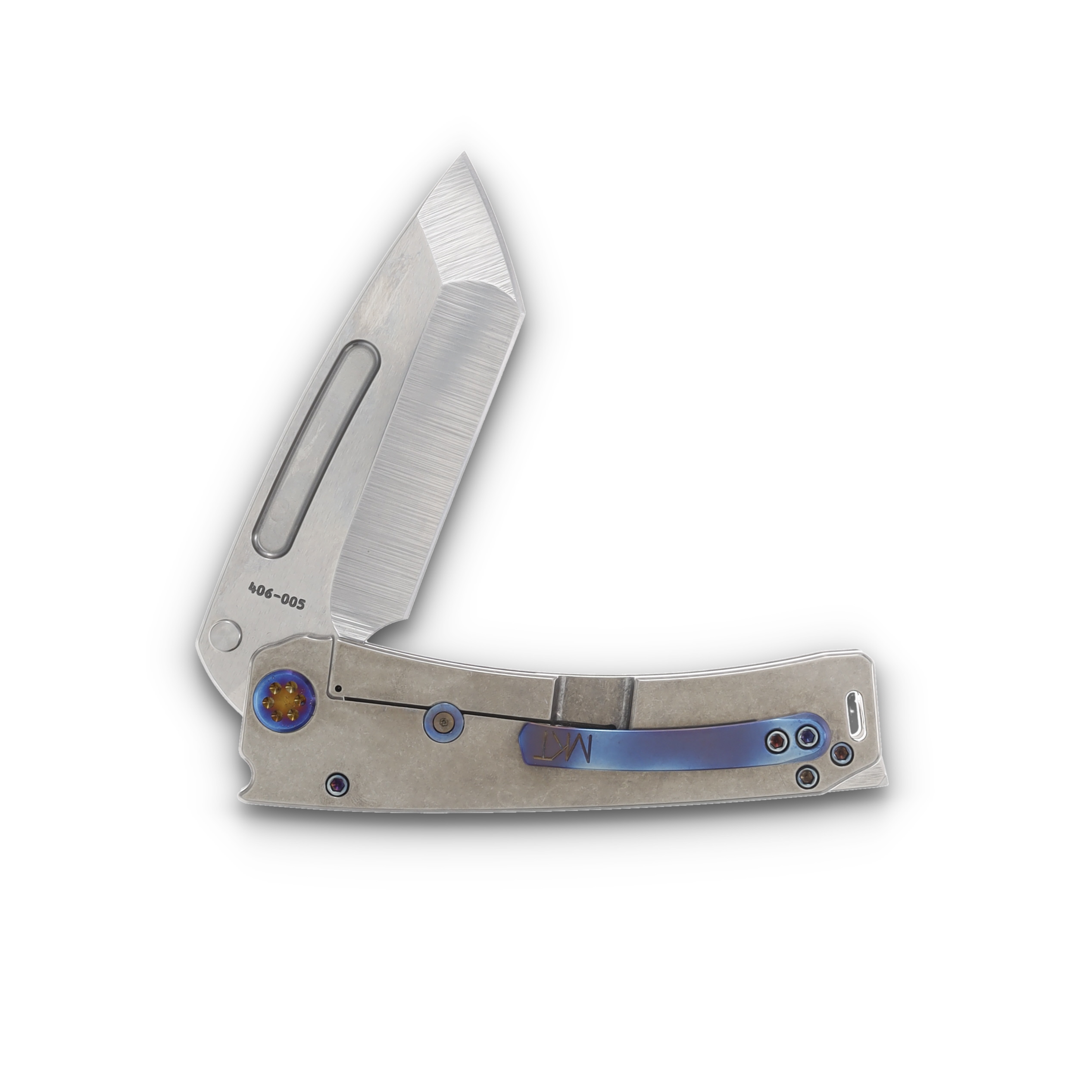 Medford Marauder H Art Nouveau 3.75in Plain Tumbled Tanto Flamed Hardware MK0454TT-01TM-TFCF-BN View 4