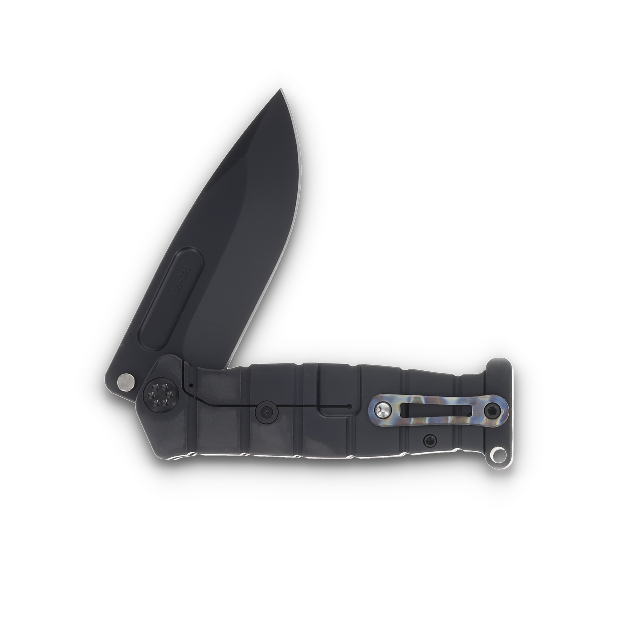 Medford USMC FF Flamed Tsunami 4.25in Plain DLC Drop Point Black Hardware MK2044PQ-03PV-TPCF-PP View 4