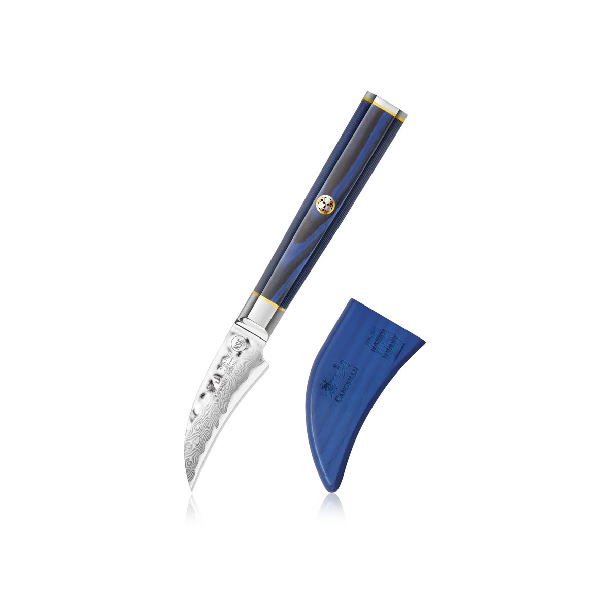 Cangshan Kita Series Peeling Knife Blue 2.5in Plain Damascus Peeling 503879 View 1