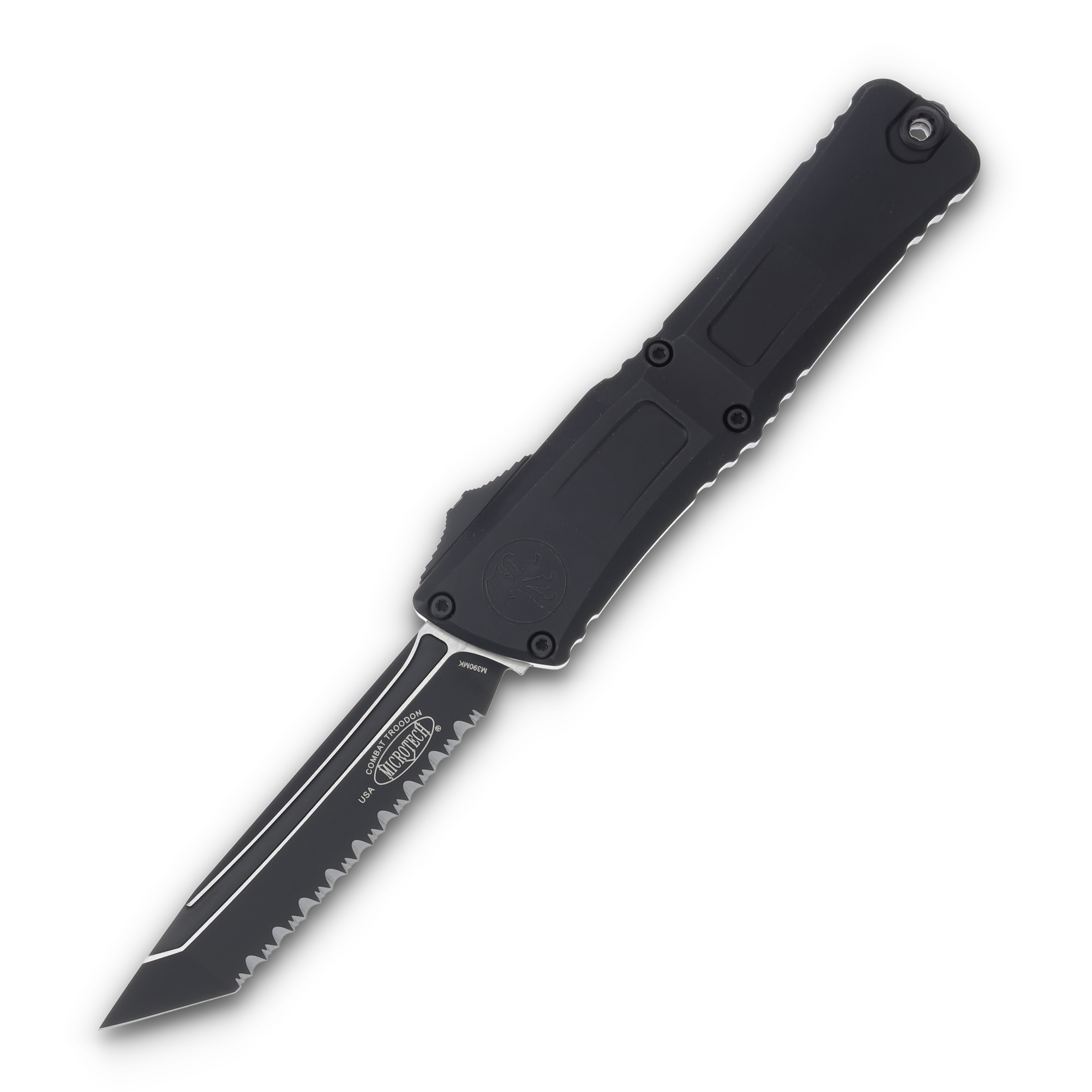 Microtech Combat Troodon Gen III OTF Tactical Black 4.0in Full Serr Tanto AUMT11443T View 1
