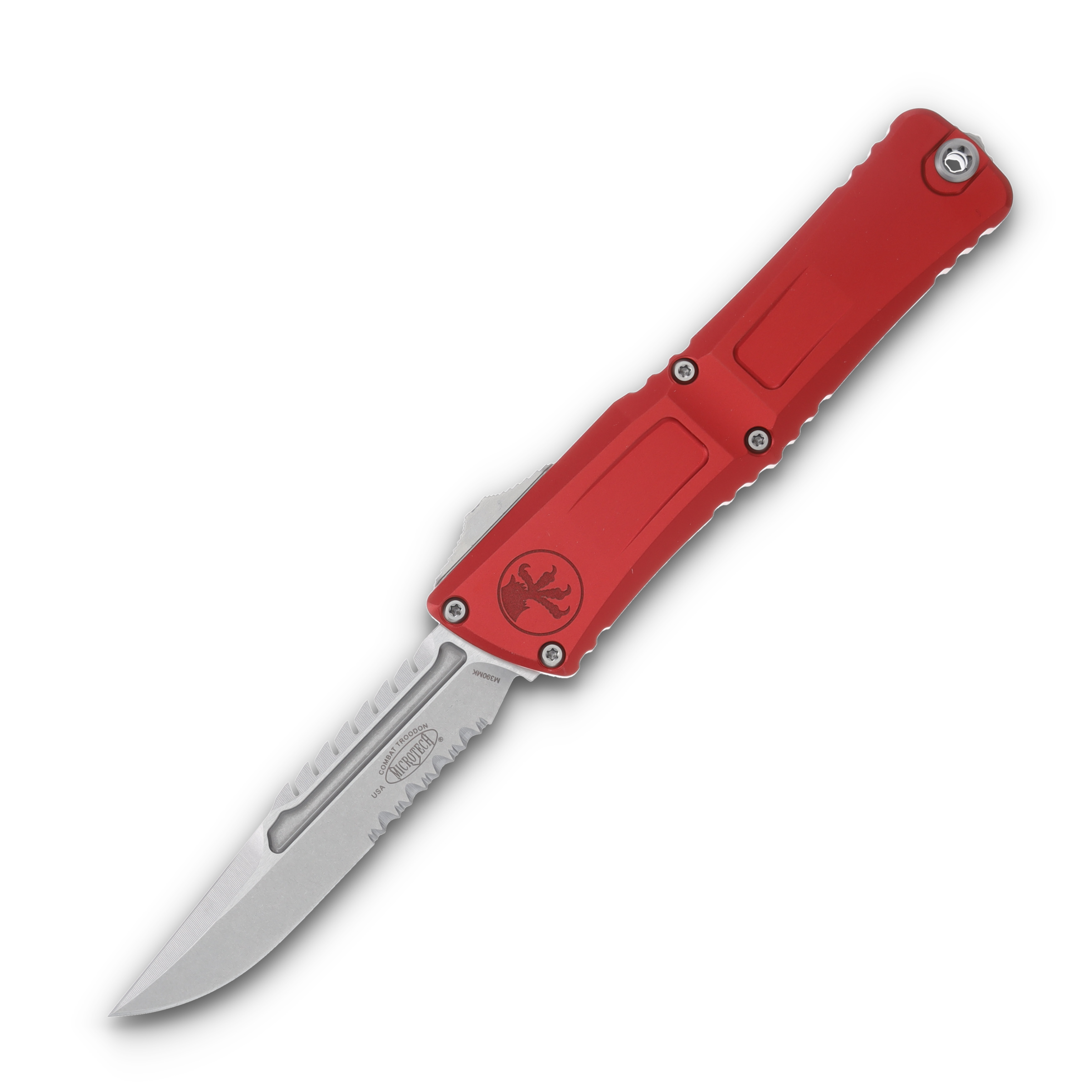 Microtech Combat Troodon Gen III Interceptor Stonewash PS Red Signature Series AUMT121711RDS View 1