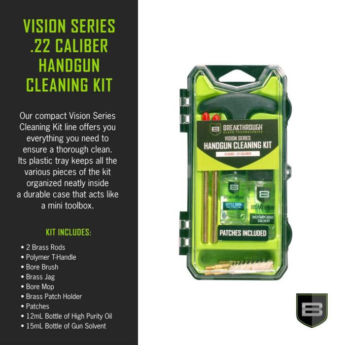 Breakthrough Technologies Vision Series Pistol Cleaning Kit - .22 Cal BT-ECC-22 View 2