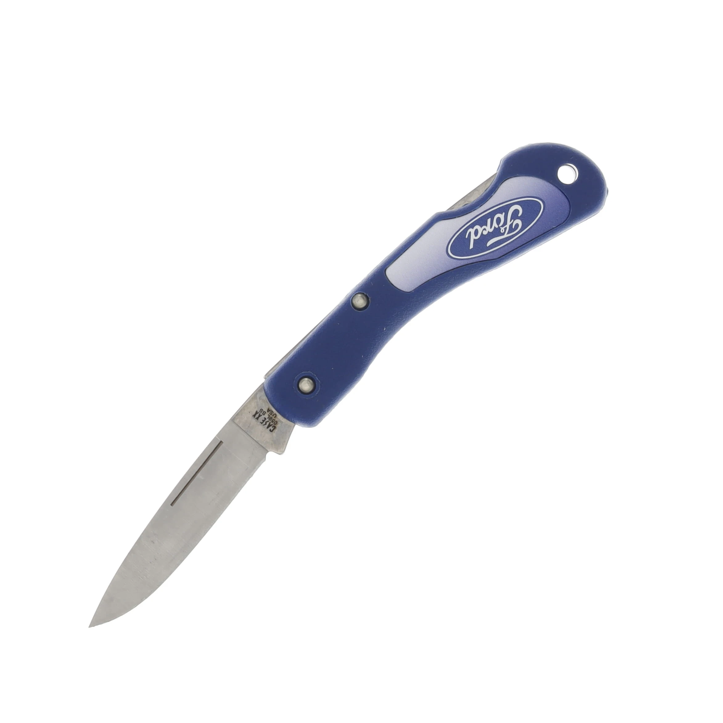 Case XX Ford Motors Lightweight Blue Synthetic Mini Blackhorn Lockback Folding Knife CA14340 View 2