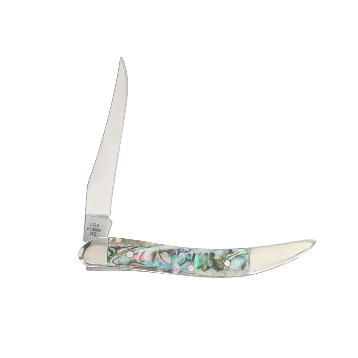 Case Genuine Abalone Small Texas Toothpick Folding Knife CA12002 View 2