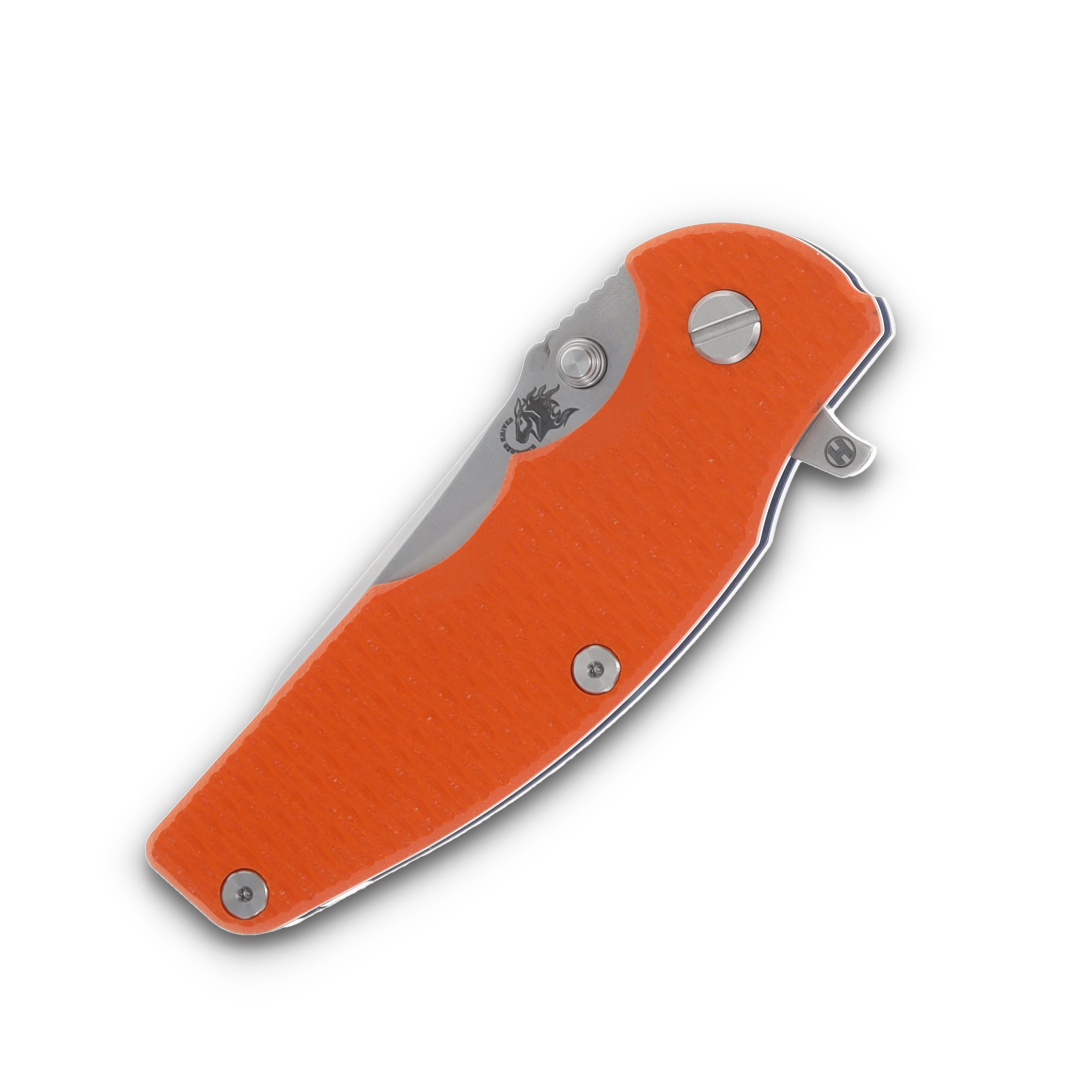 Hinderer Jurassic Orange – Blue 3.37 Inch Plain Stonewash Drop Point KJURSLHOSWBLOR View 5