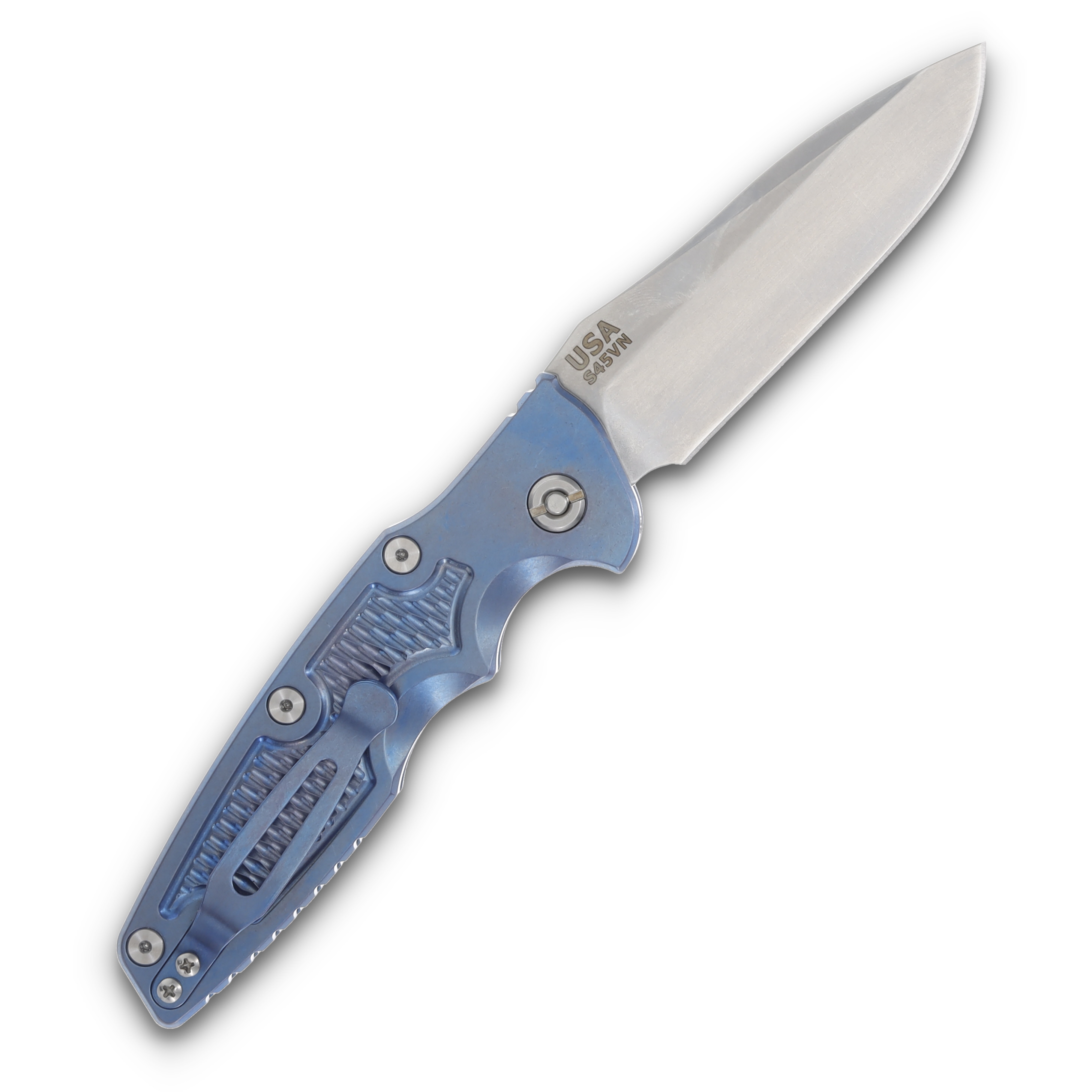 Hinderer Auto Eklipse Out the Side Automatic Knife Satin Spearpoint/Battle Blue KAEK35SPESWBBL View 2